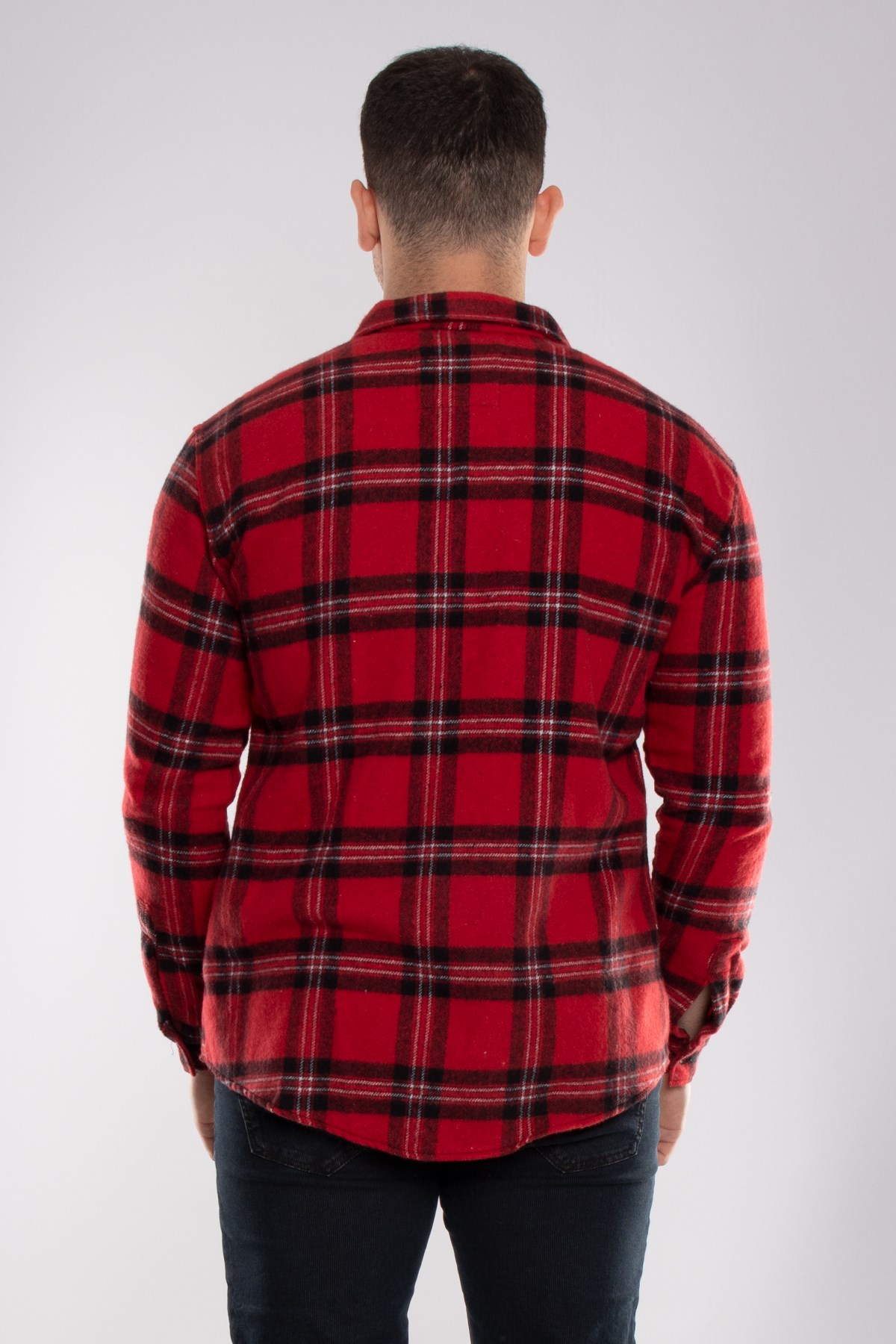 8040 Slimfit Ekose Çift Cep Pamuklu Oduncu Erkek Gömlek