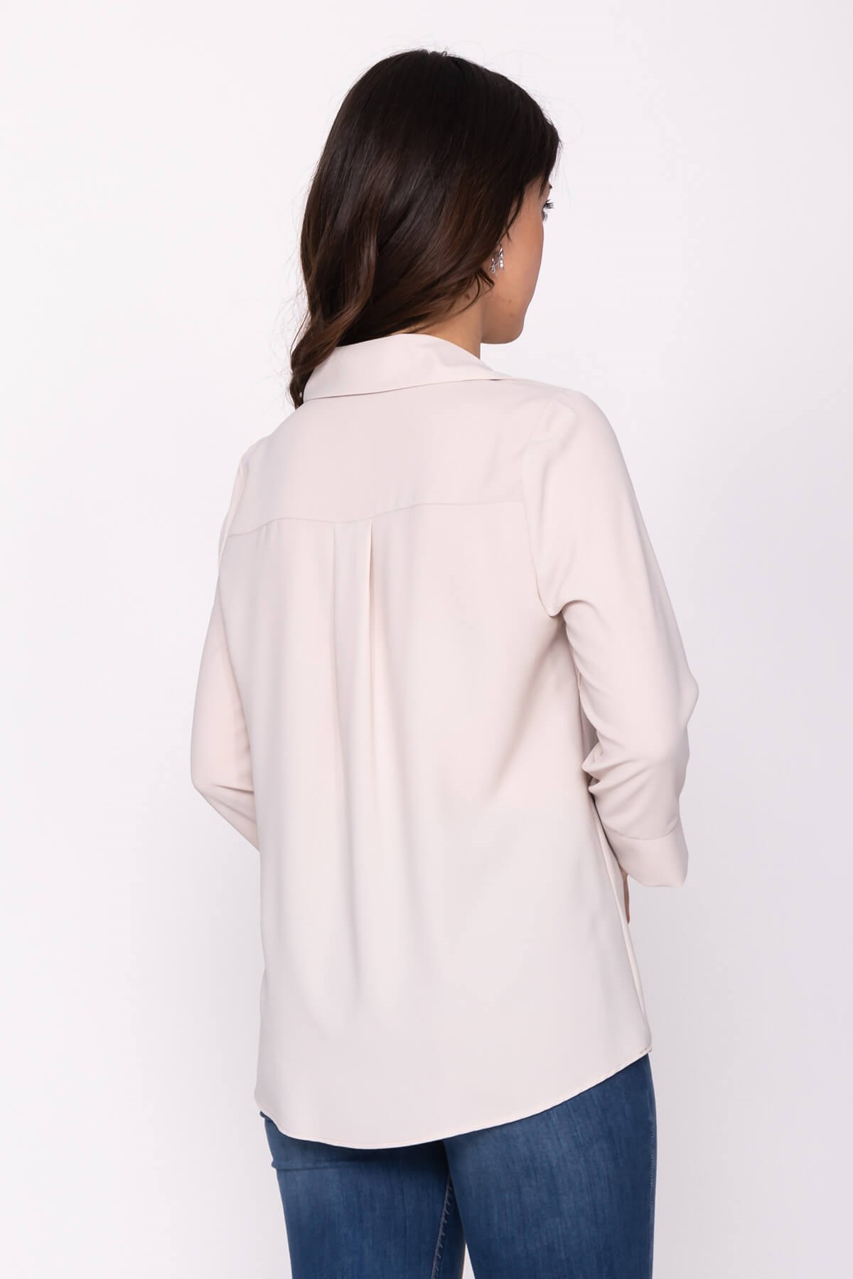 81285 Broşlu Truv.Kol Krep Bluz