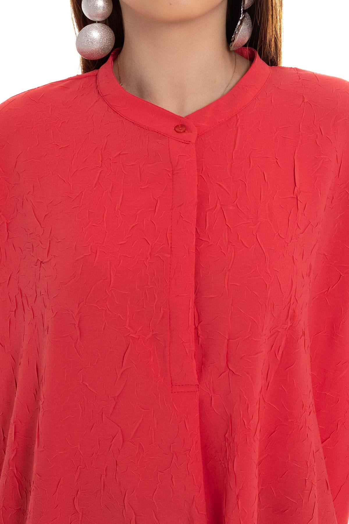 81397 Krinkıl Kumaş Kısa Kol Bluz