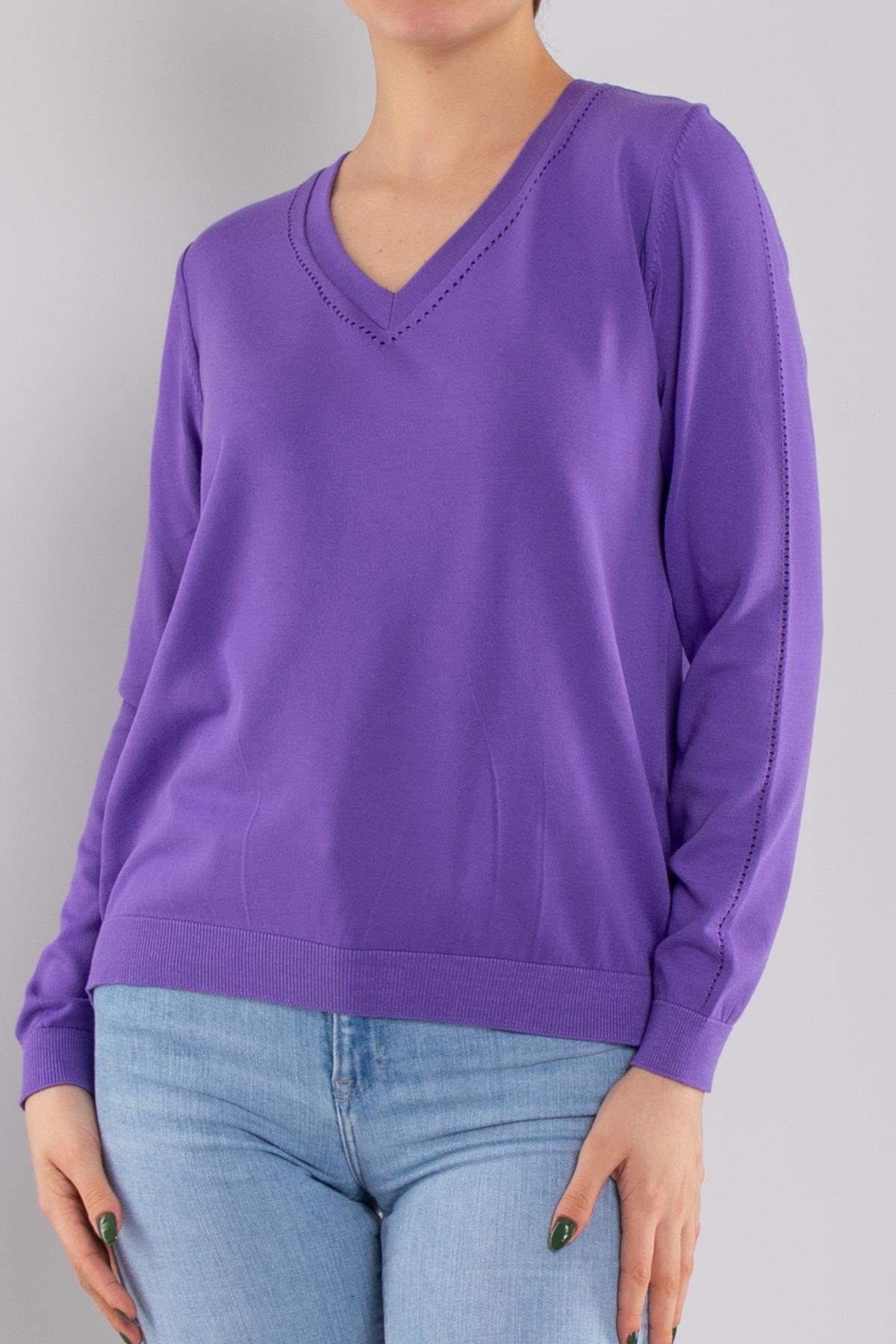 832 Özel Vyaka Kol Ajurlu Merserize Kadın Triko