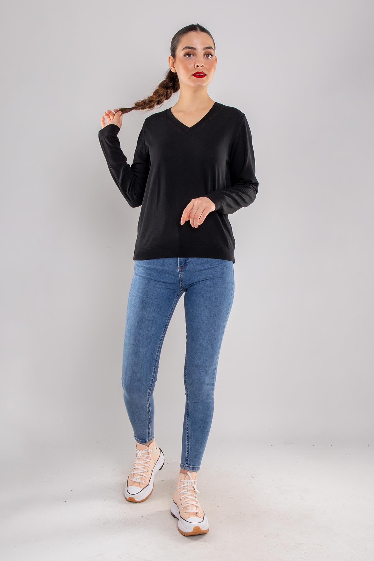 832 Özel Vyaka Kol Ajurlu Merserize Kadın Triko