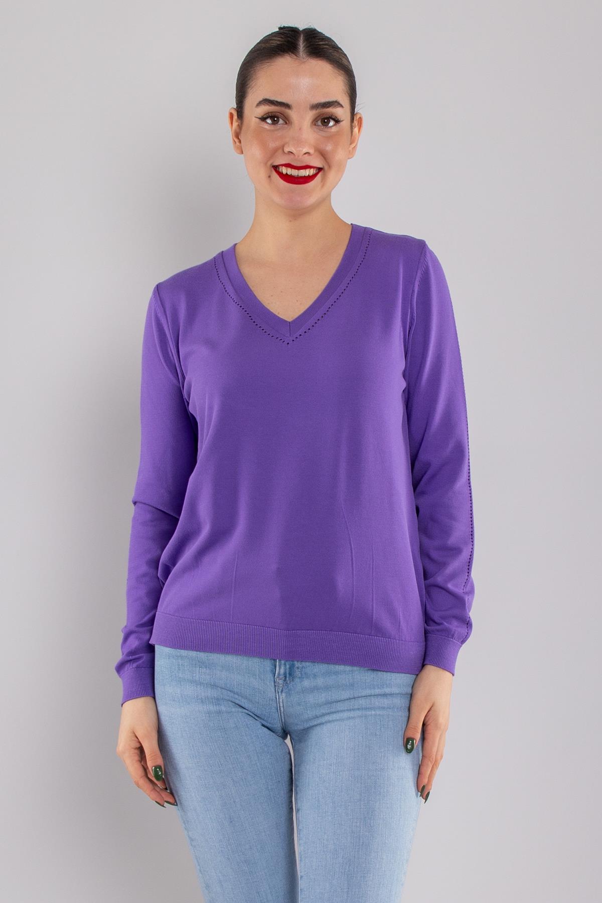 832 Özel Vyaka Kol Ajurlu Merserize Kadın Triko