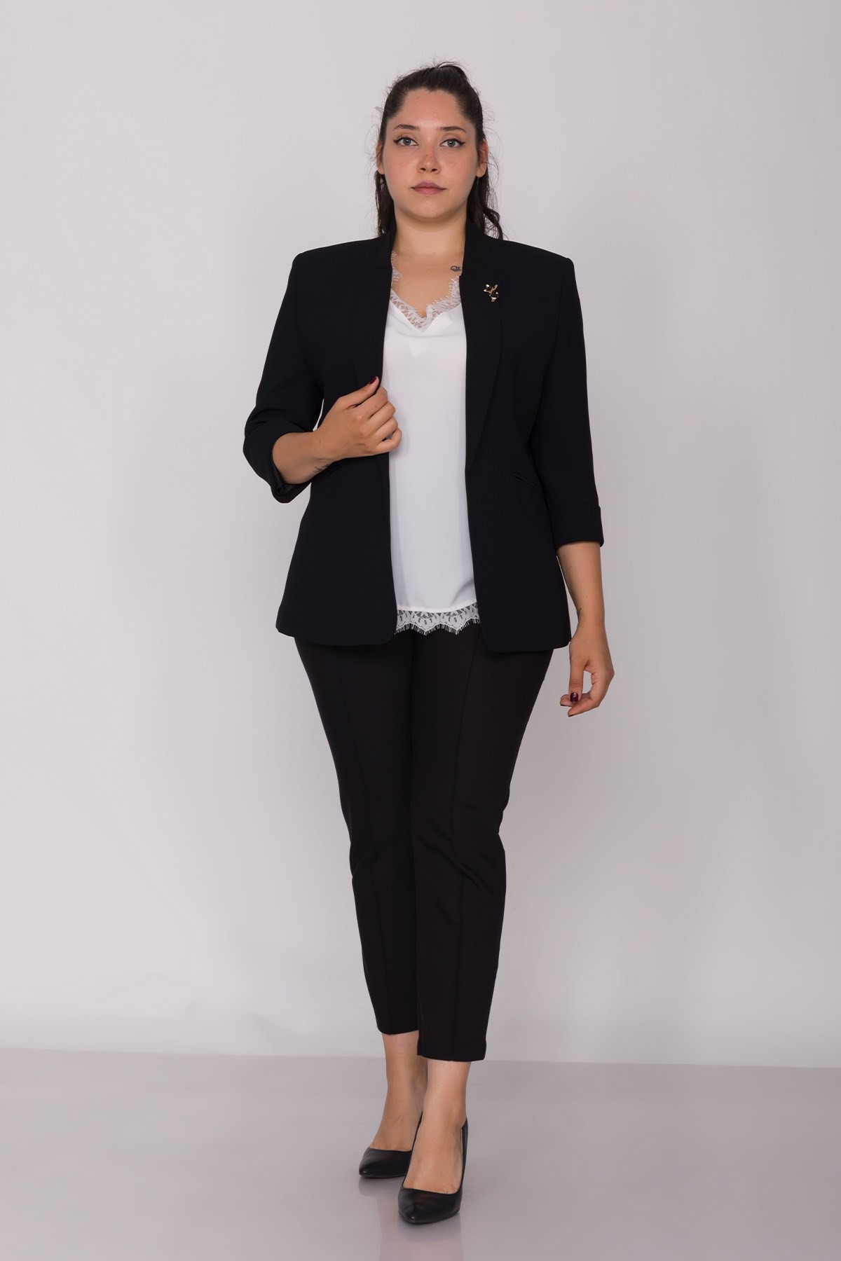 90179 BB KEDİ BROŞLU CEKET