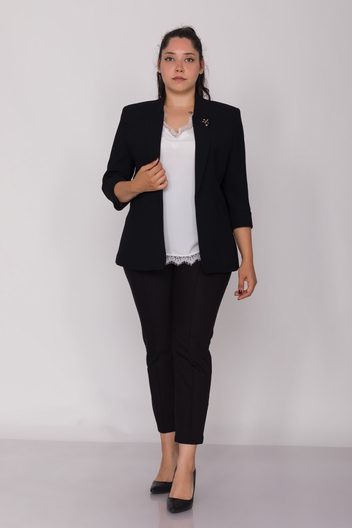 90179 BB KEDİ BROŞLU CEKET