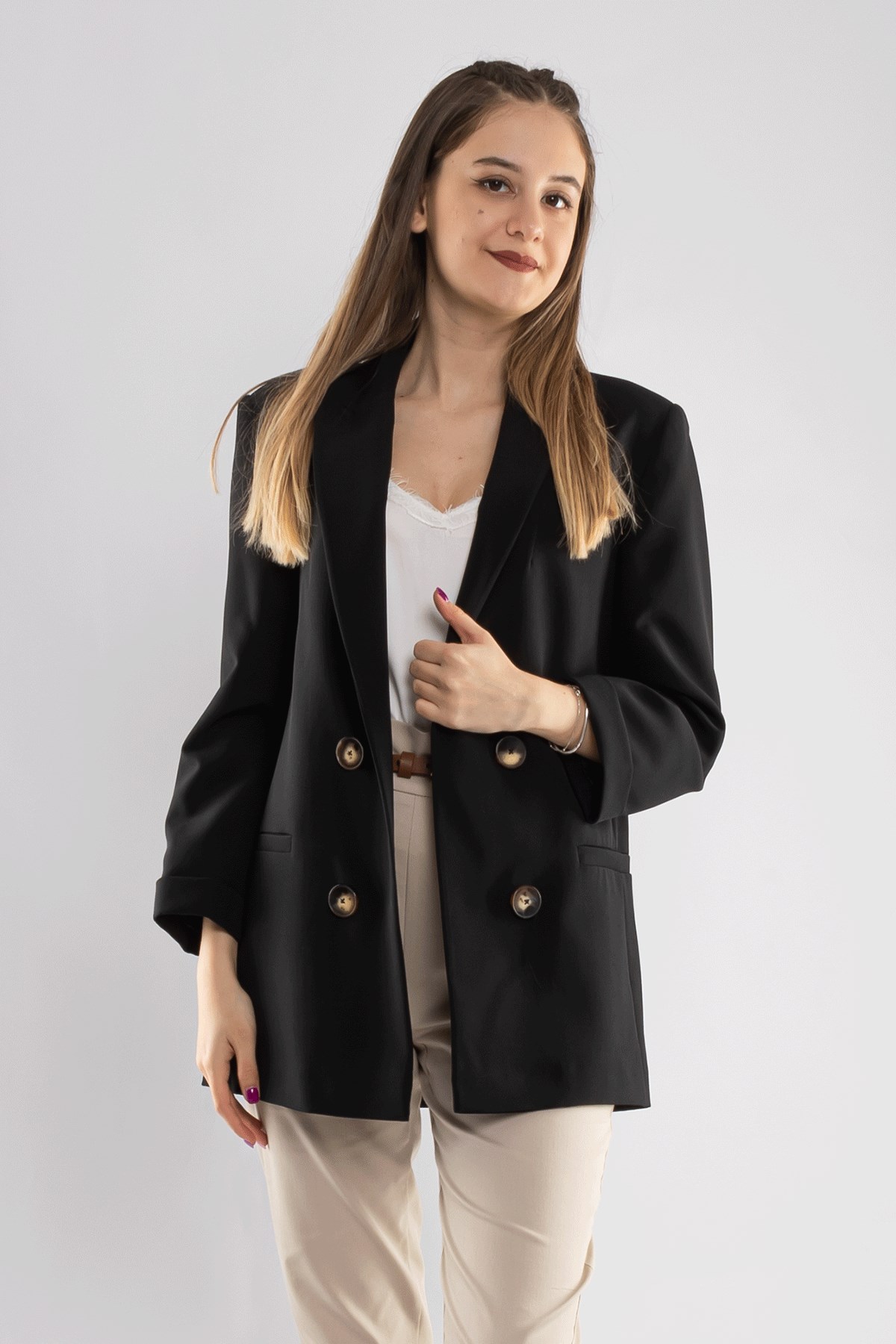 90491 4 Düğme Blazer Ceket