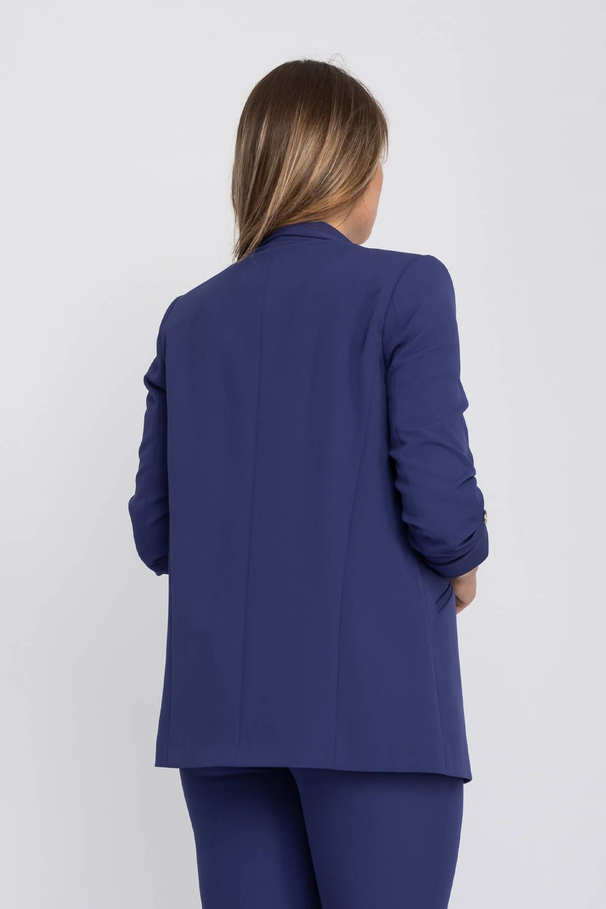 90503 Broşlu Büzgülü Ko Astarlarlı Blazer Ceket