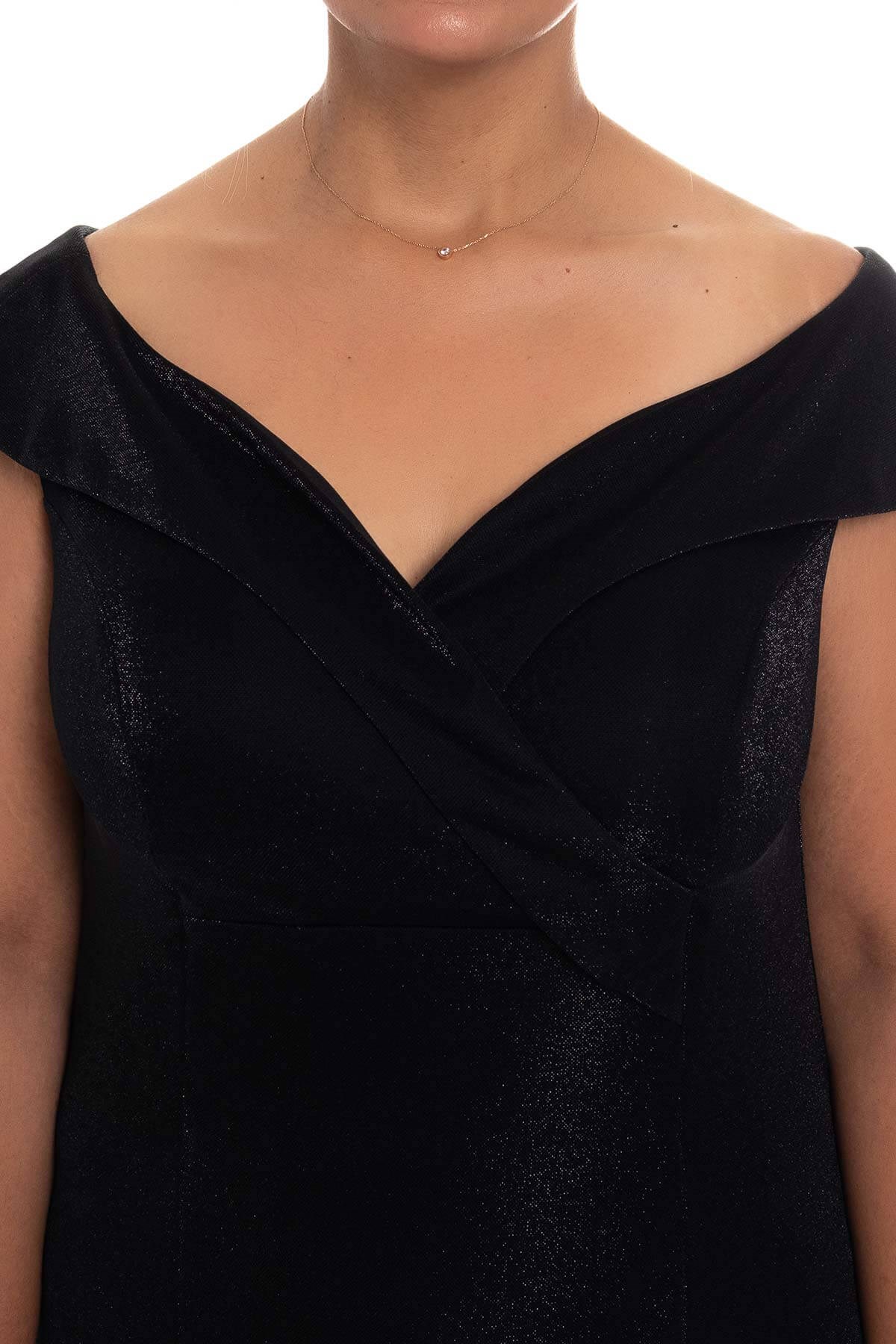 9114 LADY YAKA SİM KUMAŞ UZUN ABİYE