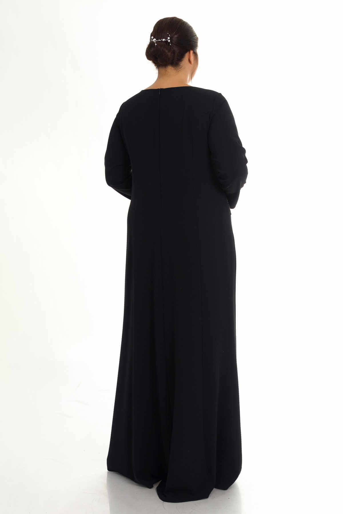 9144 BB ÖNÜ NAKIŞ VE PUL İŞL.KREP ABİYE ELBİSE