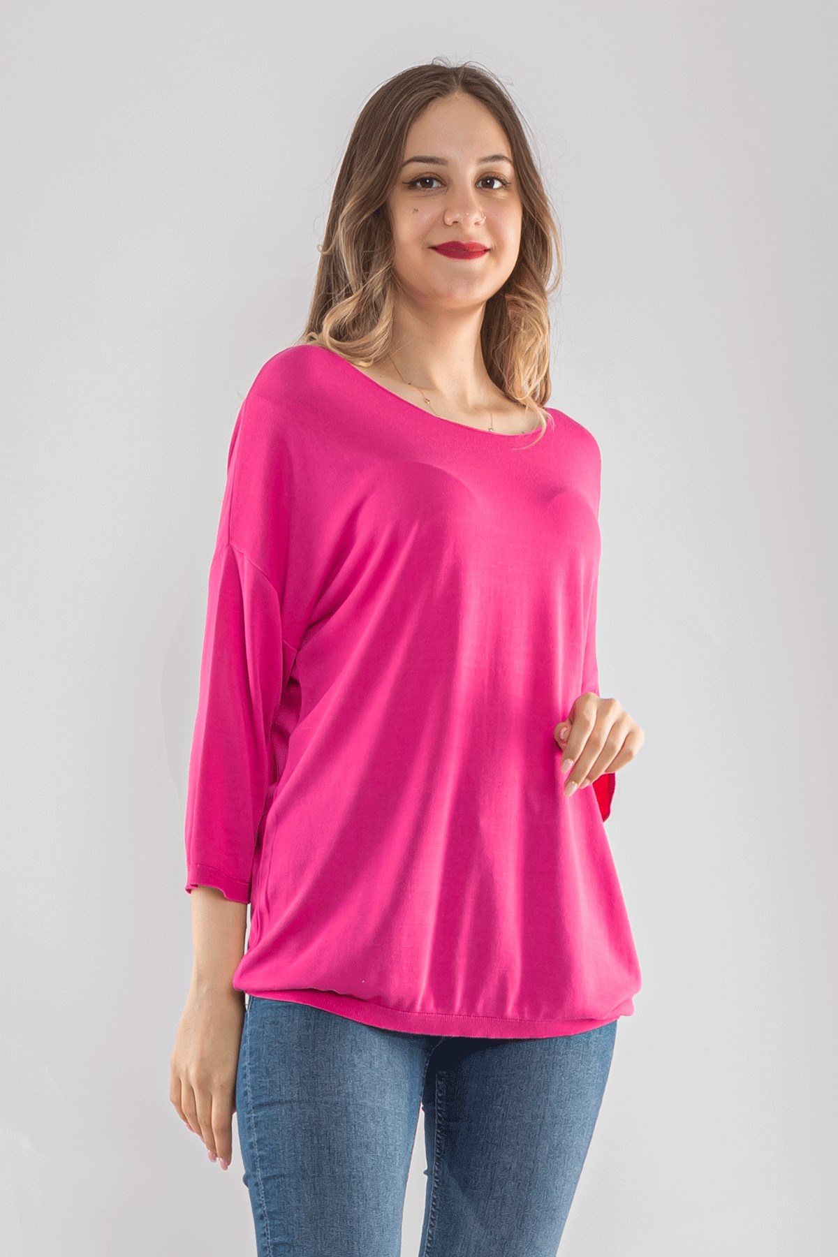 928 Bisiklet Yaka Truvakar Kol İnce Triko Bluz