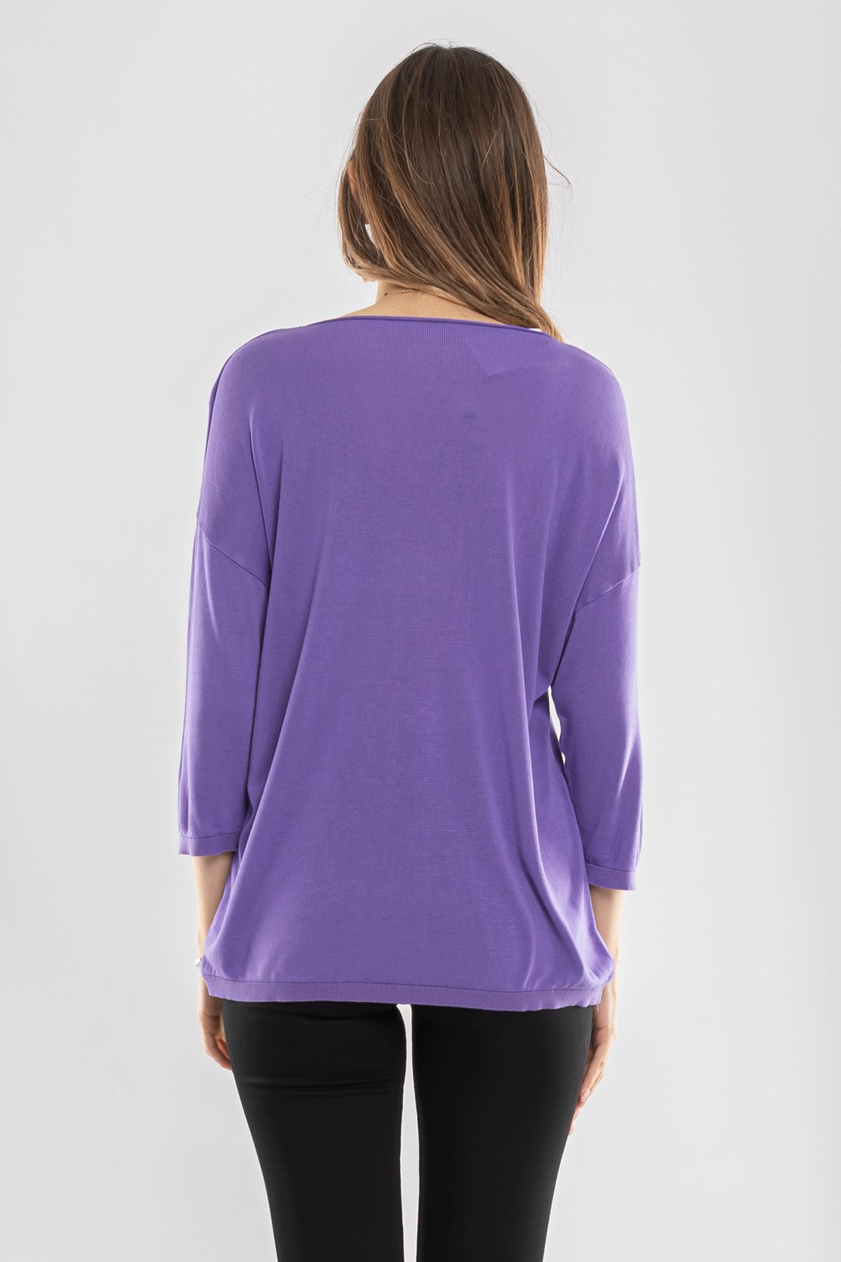 928 Bisiklet Yaka Truvakar Kol İnce Triko Bluz