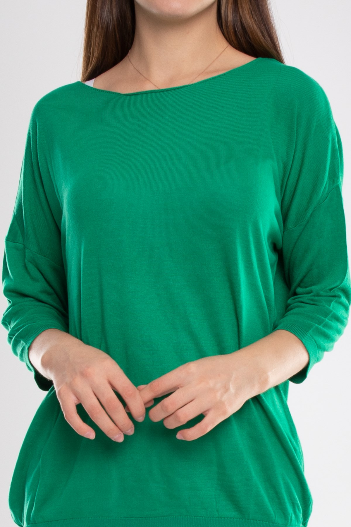 928 Bisiklet Yaka Truvakar Kol İnce Triko Bluz