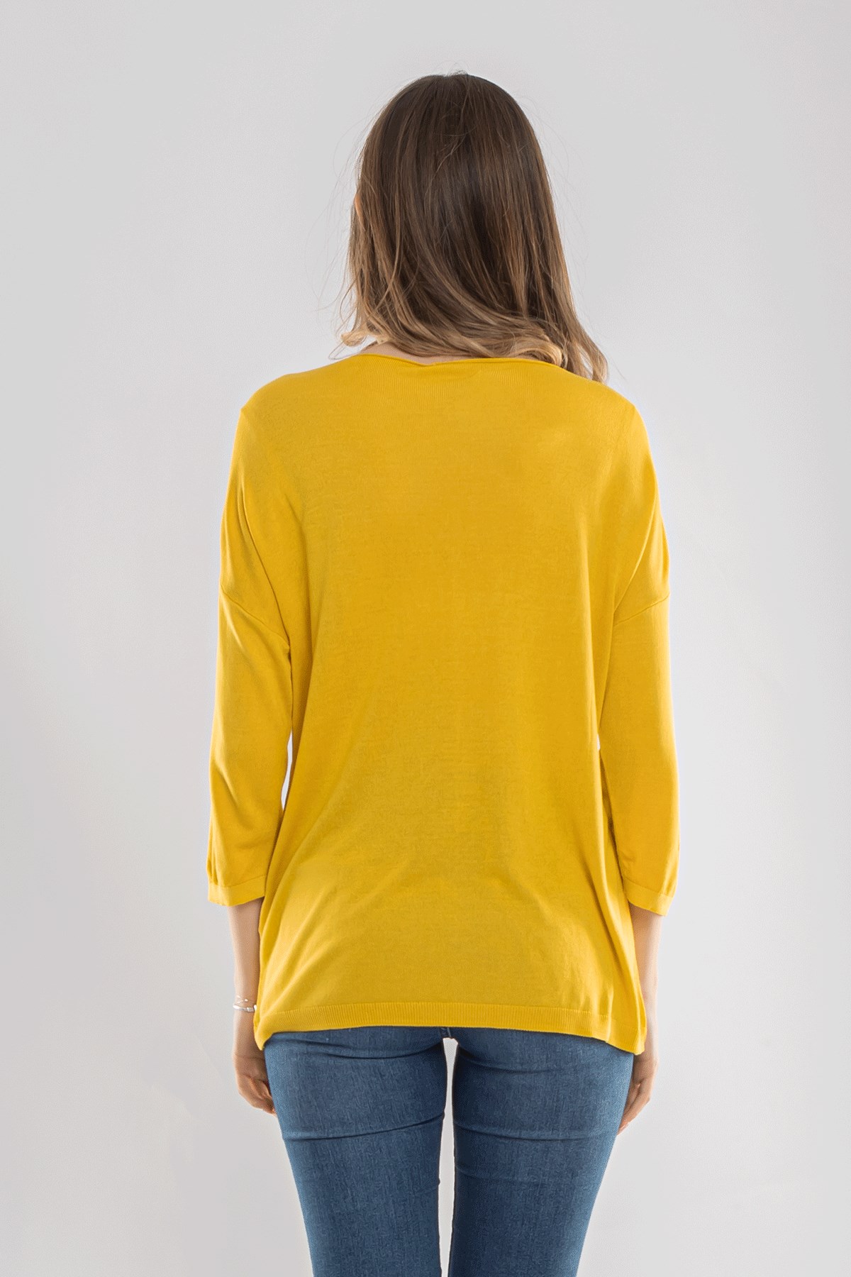 928 Bisiklet Yaka Truvakar Kol İnce Triko Bluz