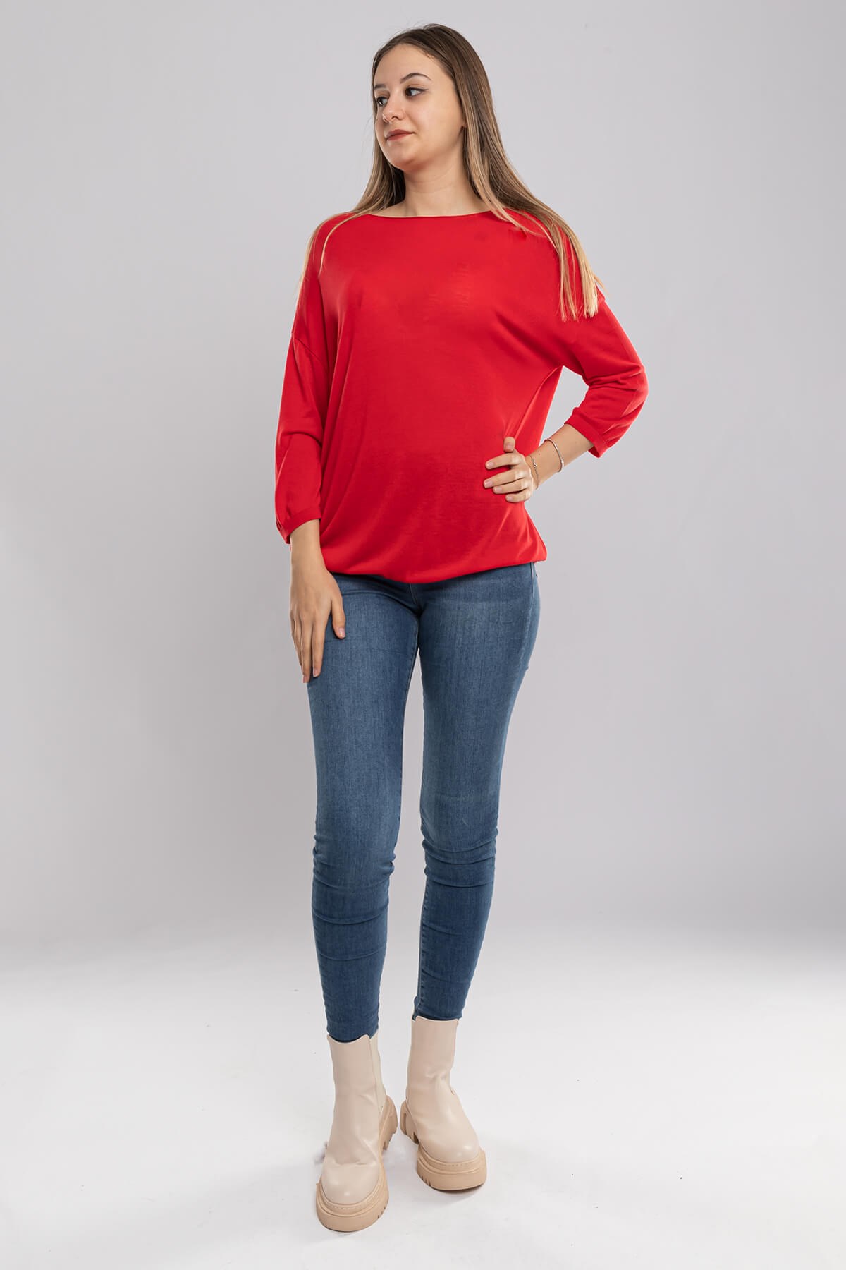 928 Bisiklet Yaka Truvakar Kol İnce Triko Bluz