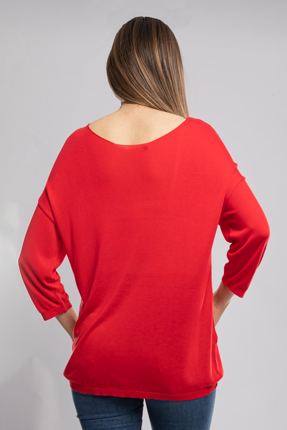 928 Bisiklet Yaka Truvakar Kol İnce Triko Bluz