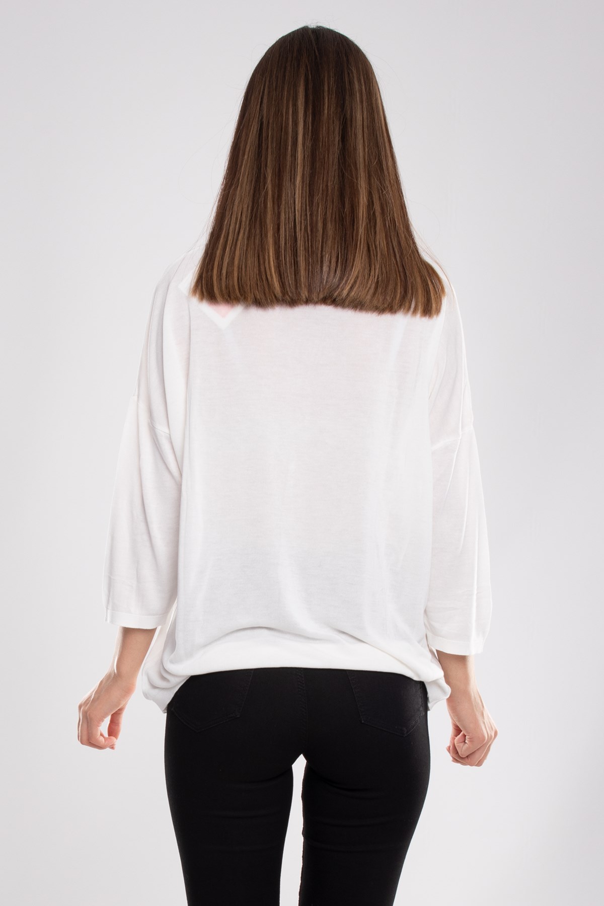 928 Bisiklet Yaka Truvakar Kol İnce Triko Bluz