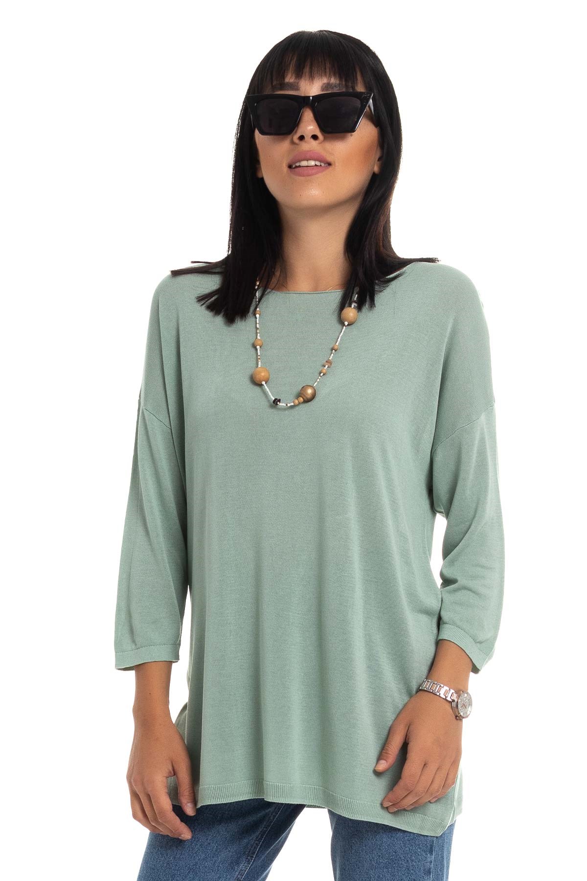 928 KB Bis.Yaka Truv.Kol İnce Triko Bluz