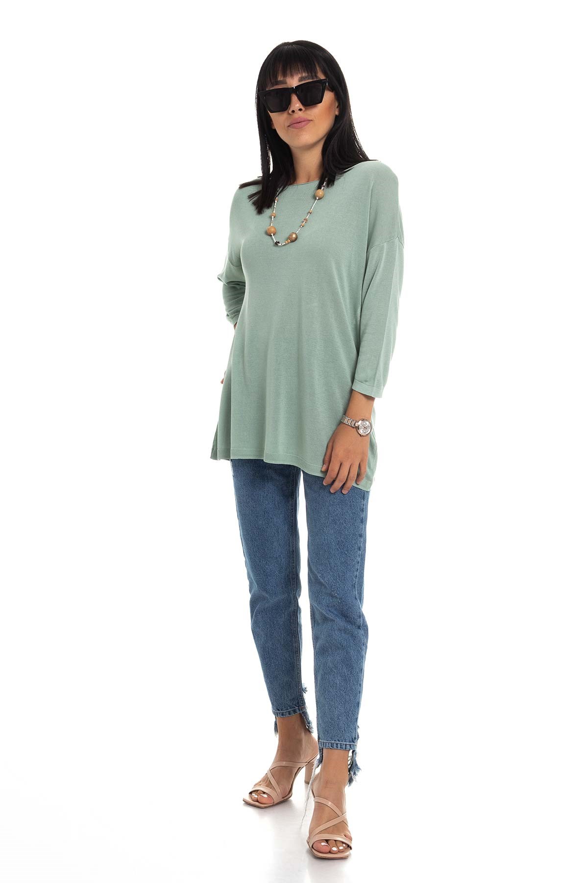 928 KB Bis.Yaka Truv.Kol İnce Triko Bluz