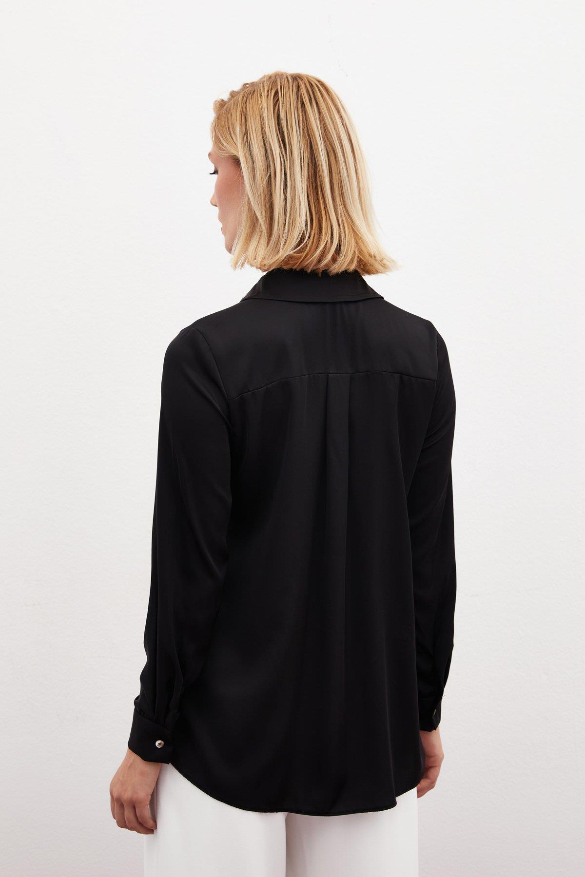 987-2053 Düz Saten Gömlek