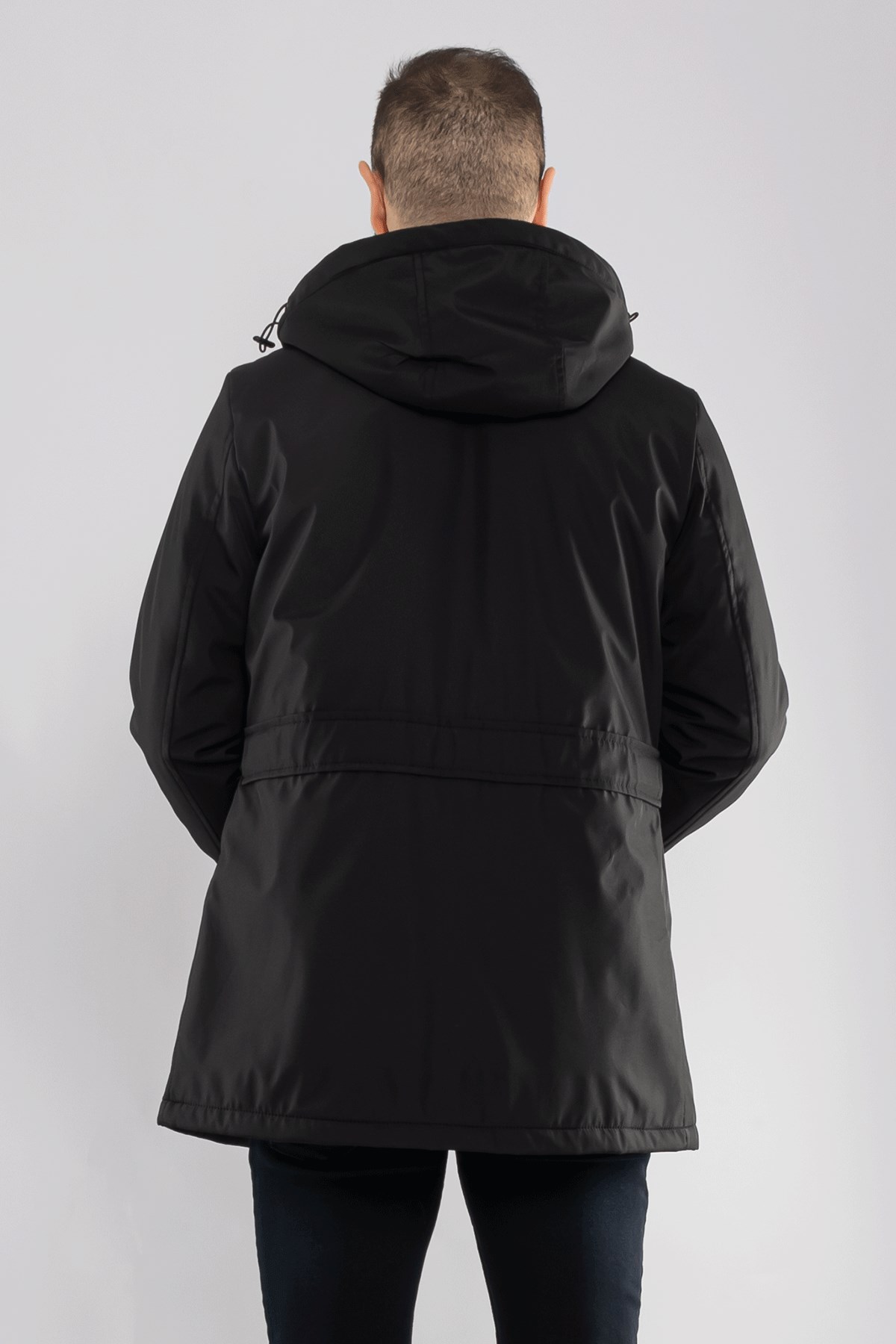 99382-08 İçi Kürklü Kapşonlu Unisex Büyük Uzun Kaban