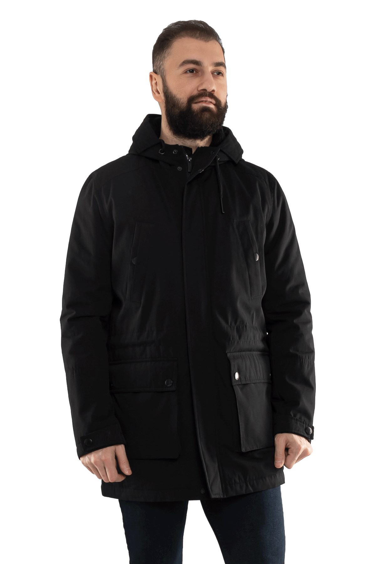 99399-242 Regular Kapşonlu İçi Kürklü Erkek Parka