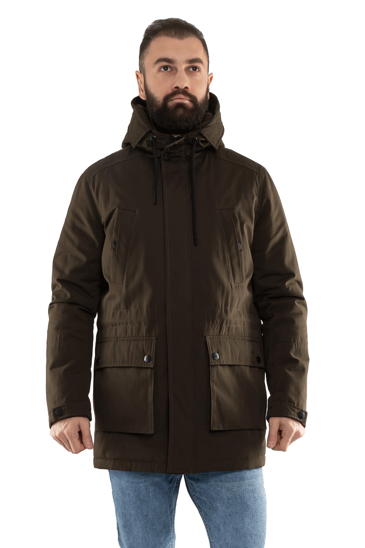 99399-242 Regular Kapşonlu İçi Kürklü Erkek Parka