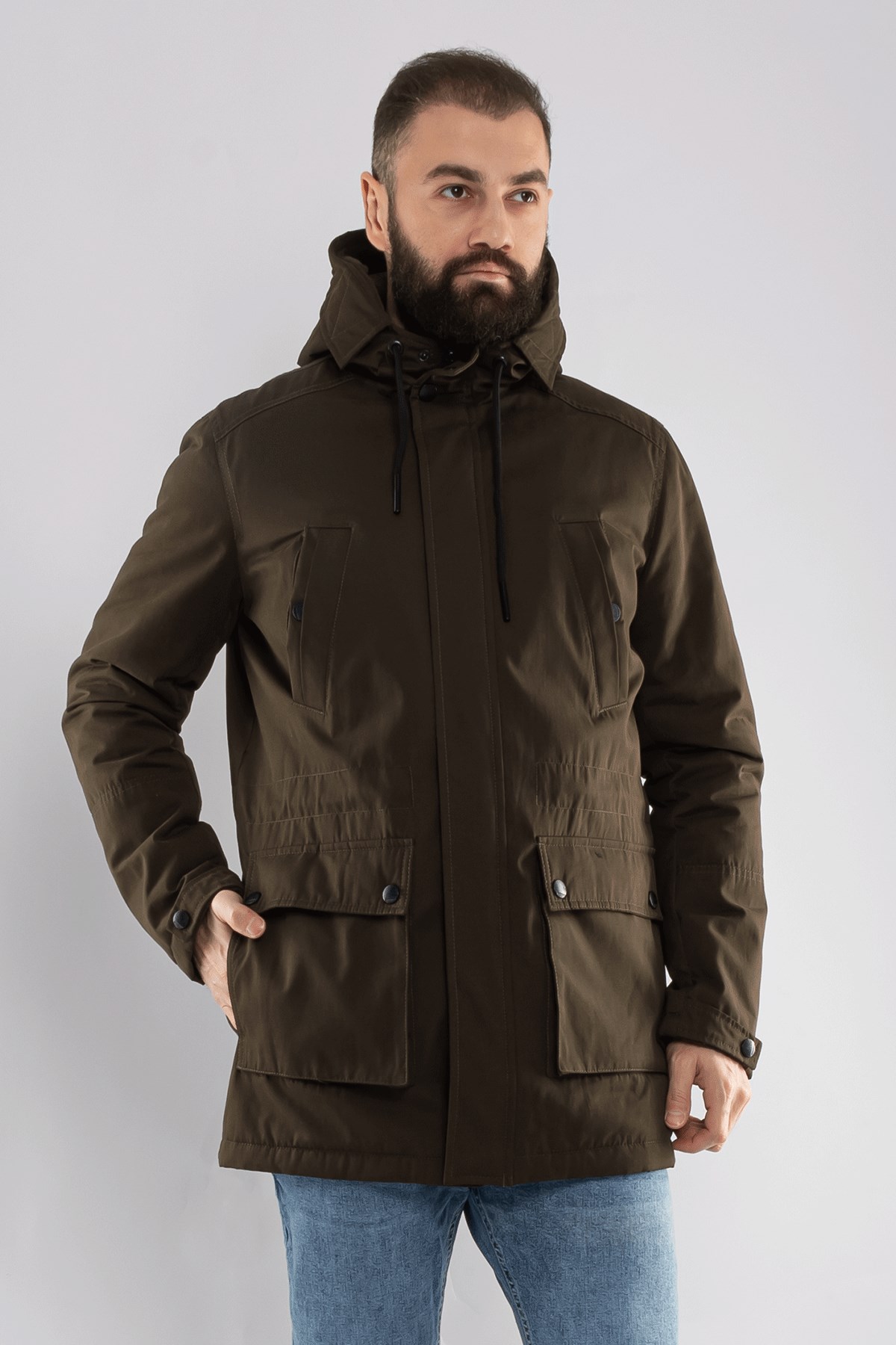 99399-242 Regular Kapşonlu İçi Kürklü Erkek Parka