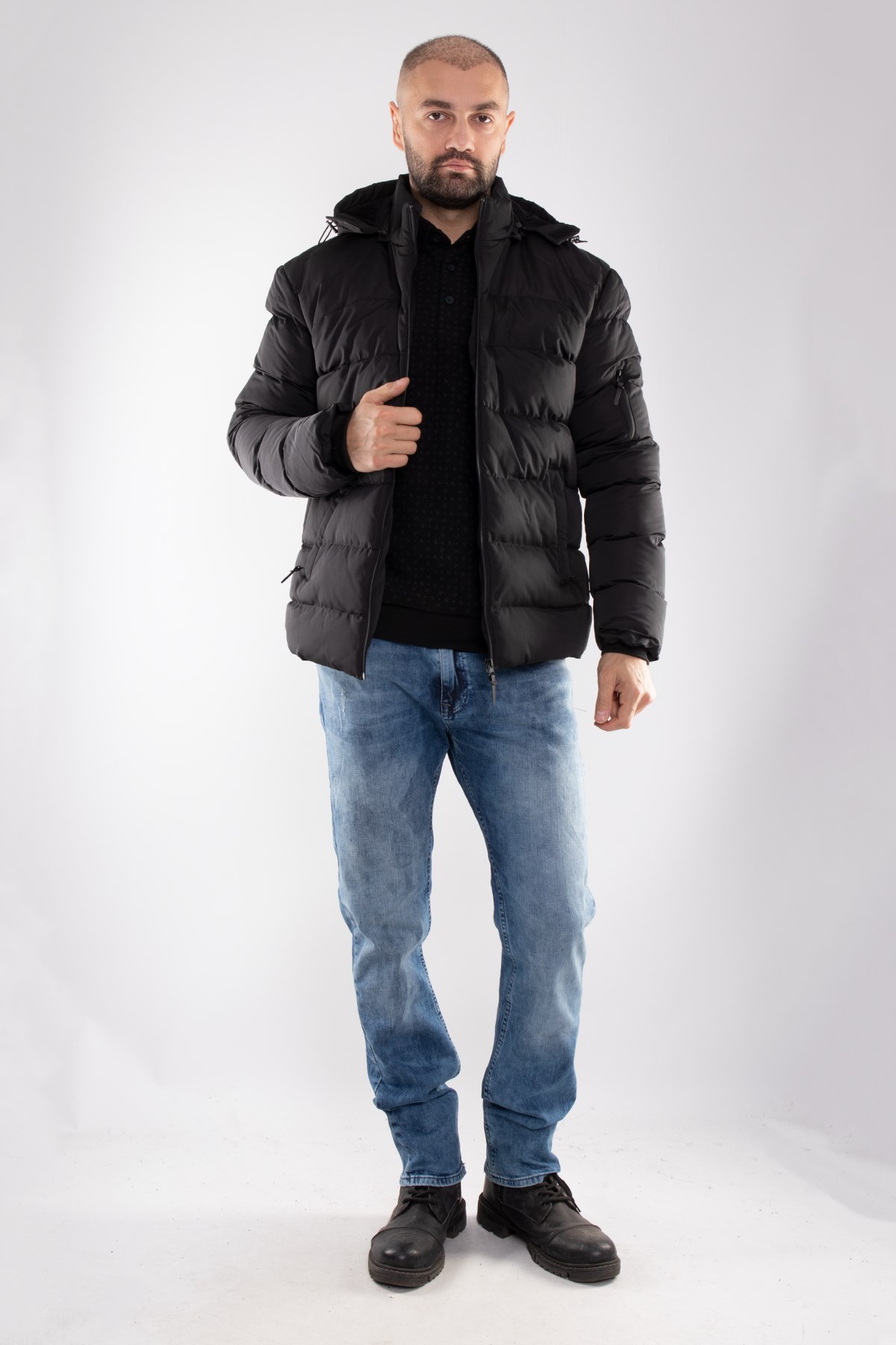 99476-299 RegularFit Kapşonlu Erkek Şişme Mont