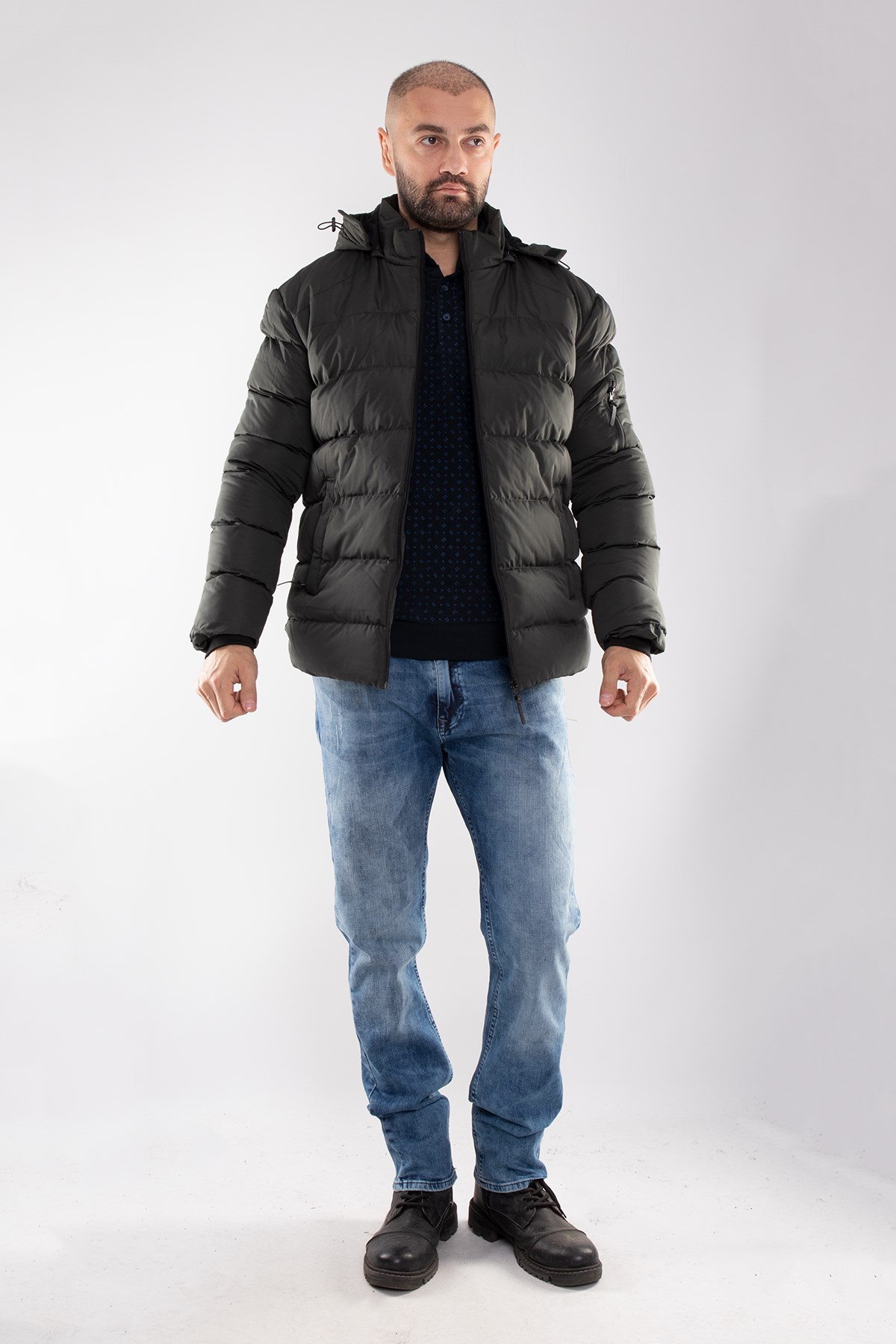 99476-299 RegularFit Kapşonlu Erkek Şişme Mont