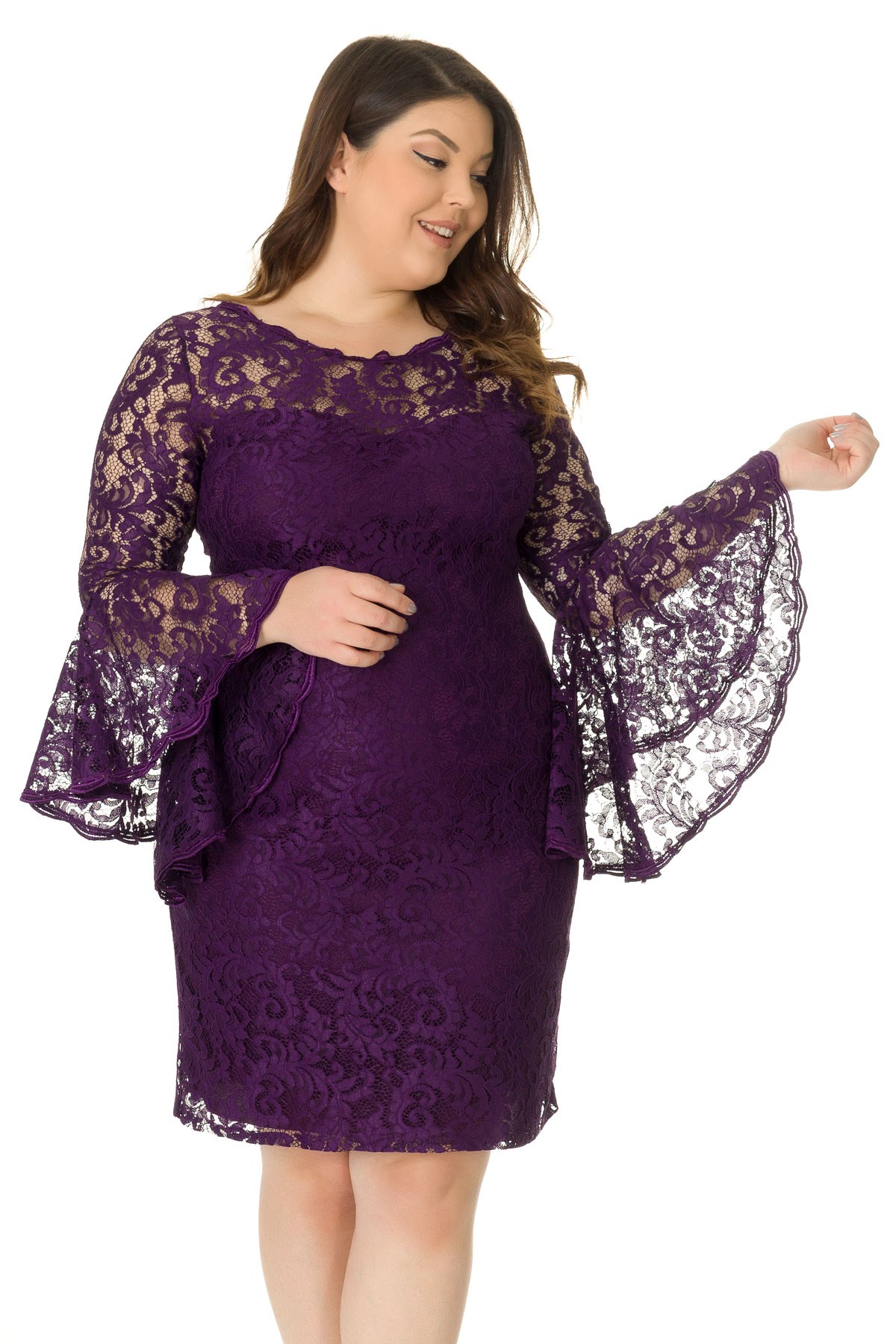 D-520 BB VALON KOL DANTEL KISA ELBİSE