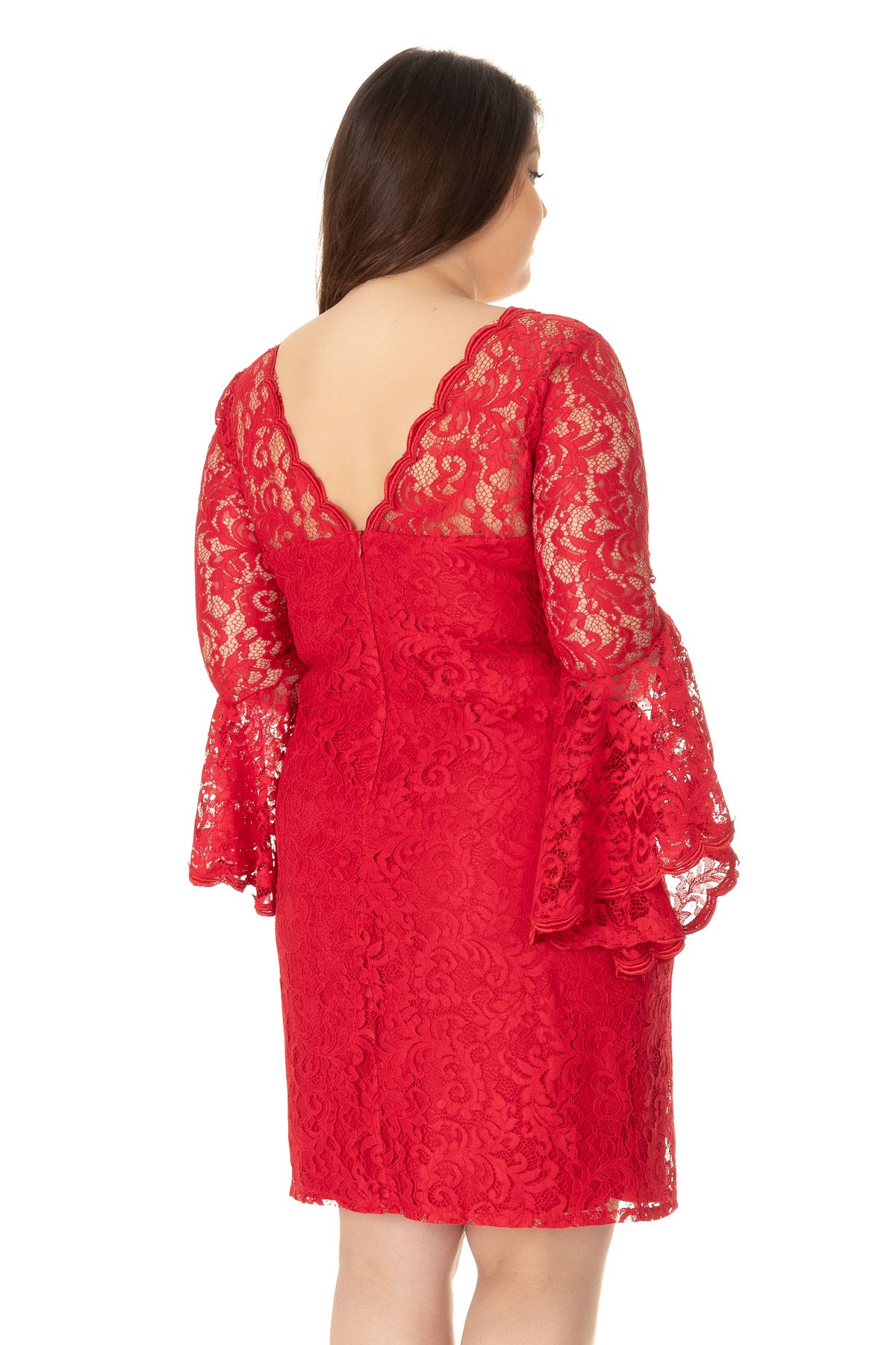 D-520 BB VALON KOL DANTEL KISA ELBİSE