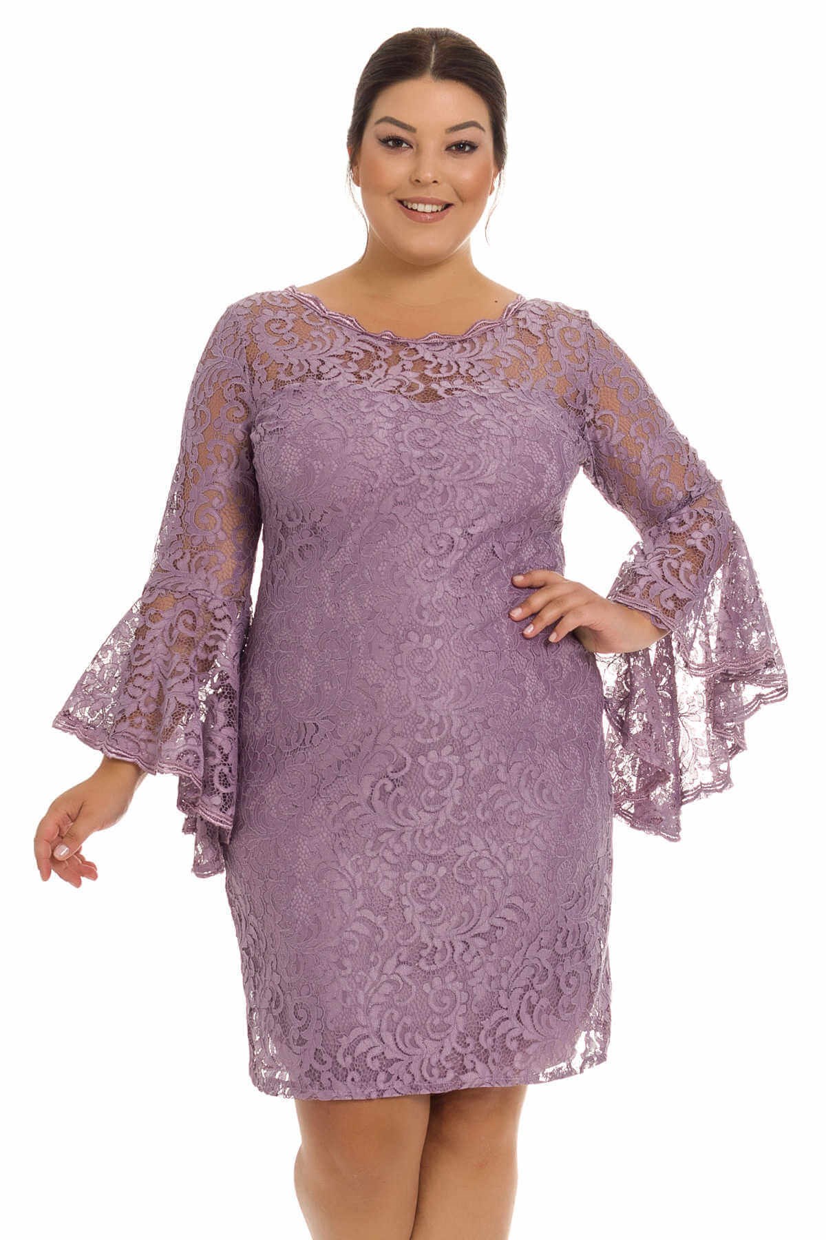 D-520 BB VALON KOL DANTEL KISA ELBİSE