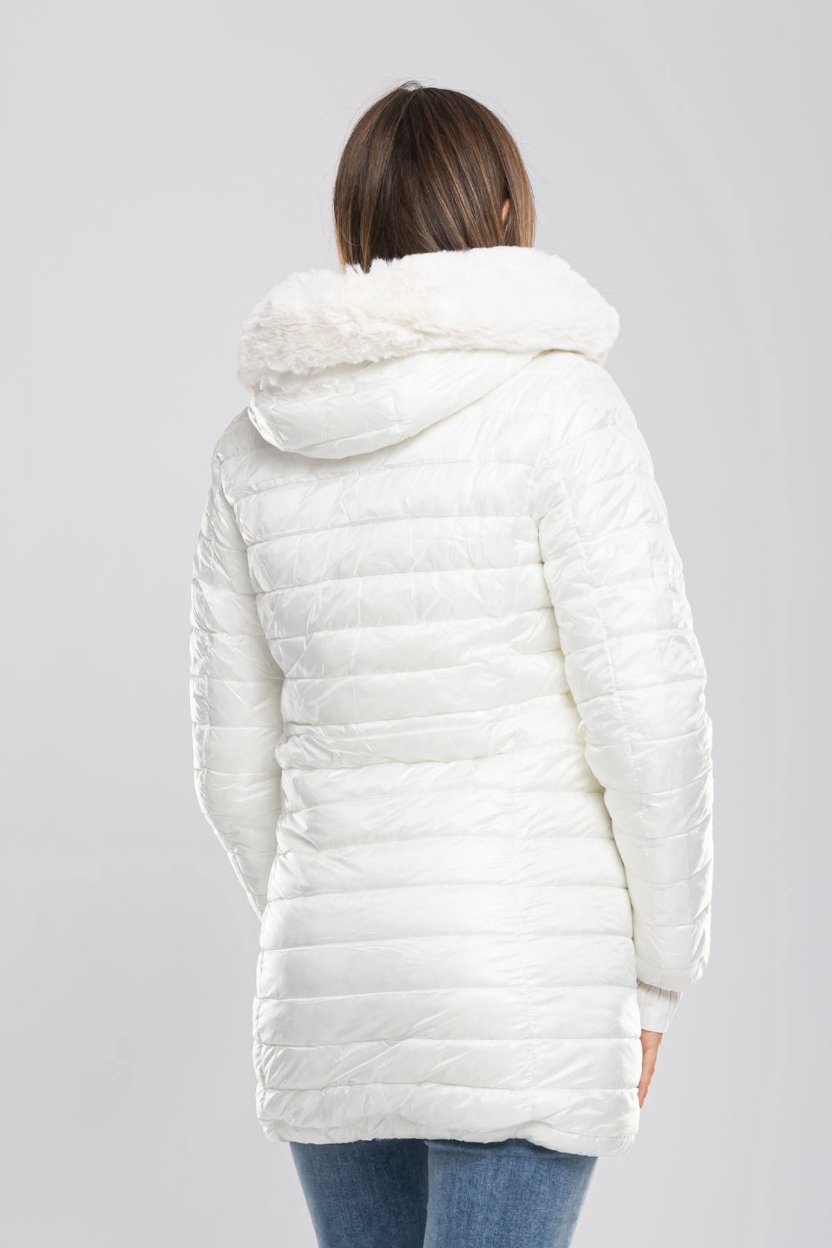 D89742 Çift Taraflı İçi Kürklü Kadın Şişme Mont