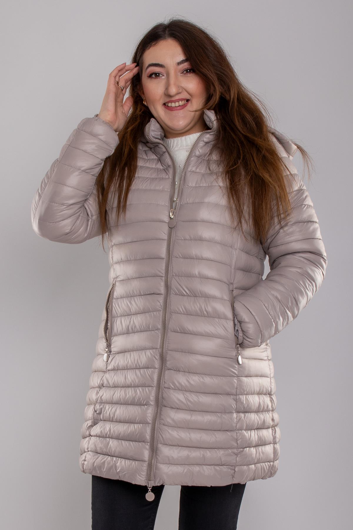 HV883 Kapüşonlu Kapitone Astarlı Mont