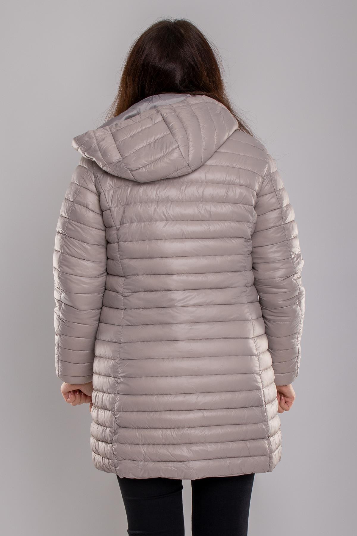 HV883 Kapüşonlu Kapitone Astarlı Mont