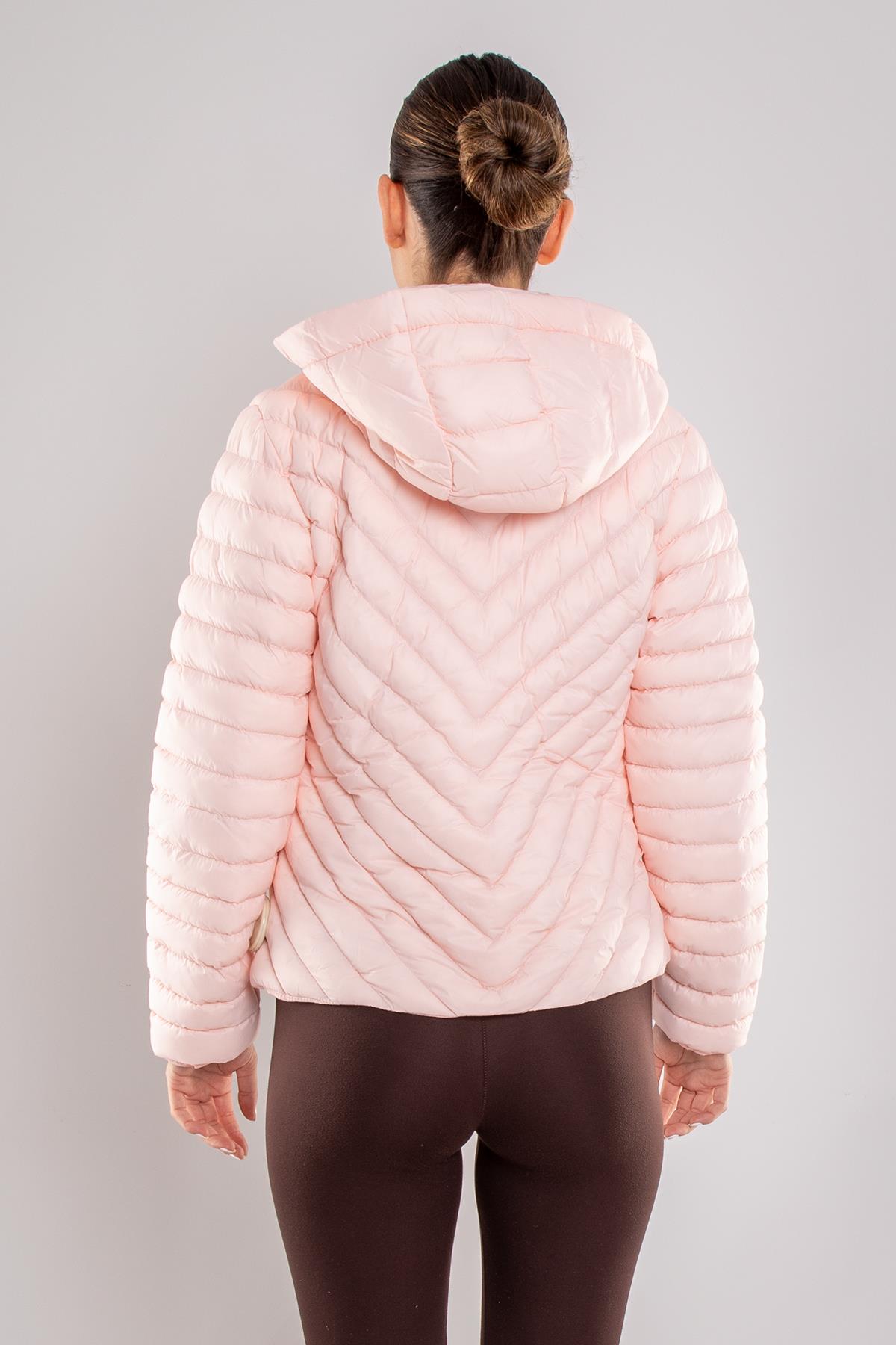 JAKLİN Slimfit Cep Çıtçılı Kapüşonlu Kısa Şişme Mont