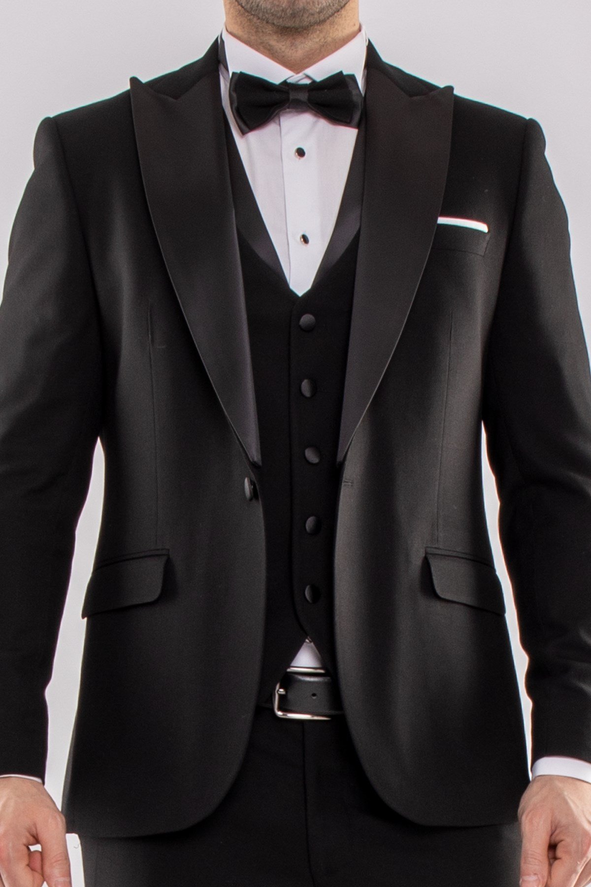 JK30SF18M097 Slimfit Papyonlu 6 Drop Yelekli Damatlık