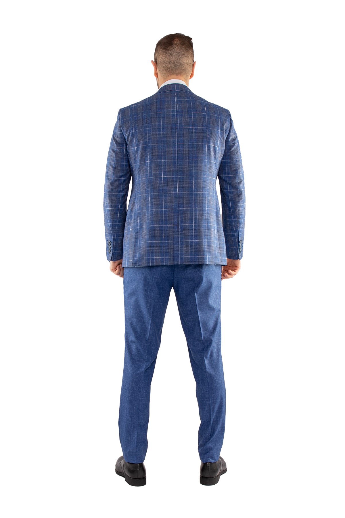 JK36SF02M164 Slimfit 6 Drop Kareli Yelekli Takım Elbise