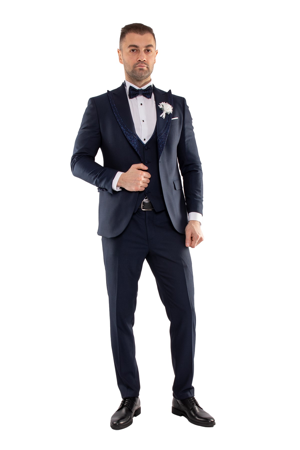 JK36SF18M038 Slimfit 6 Drop Papyonlu Yelekli Damatlık