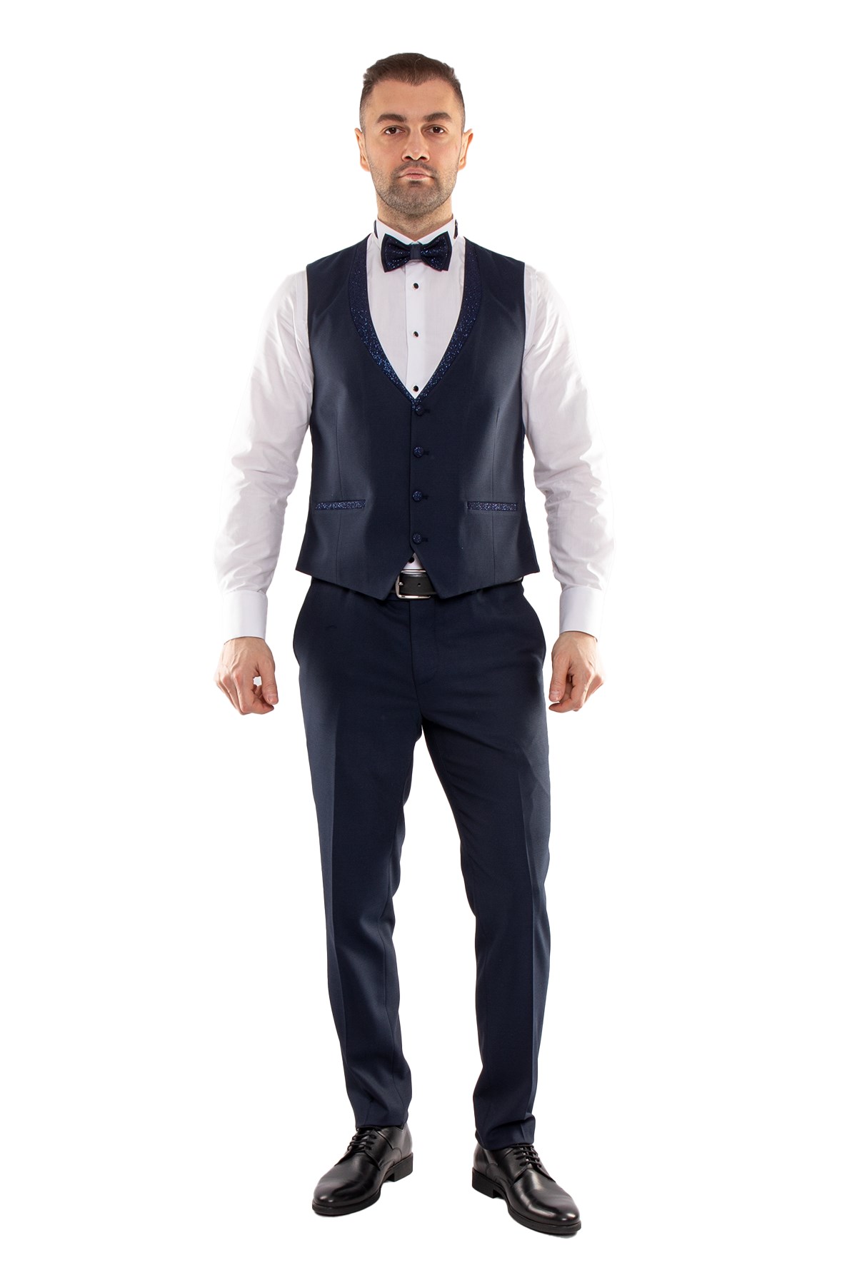 JK36SF18M038 Slimfit 6 Drop Papyonlu Yelekli Damatlık