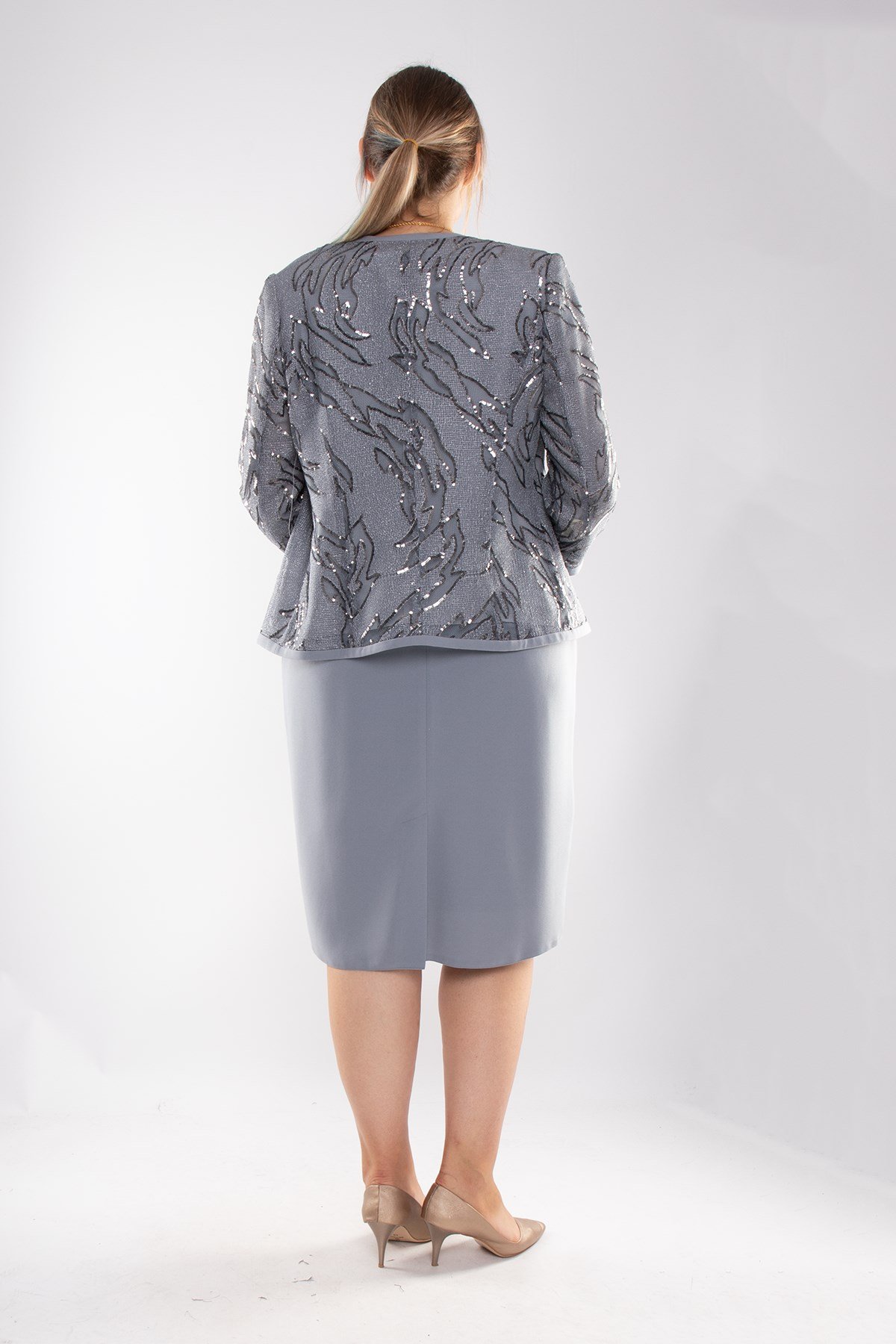 M-627 BB SİMLİ PULPAYET KISA ELBİSE-CEKET TAKIM