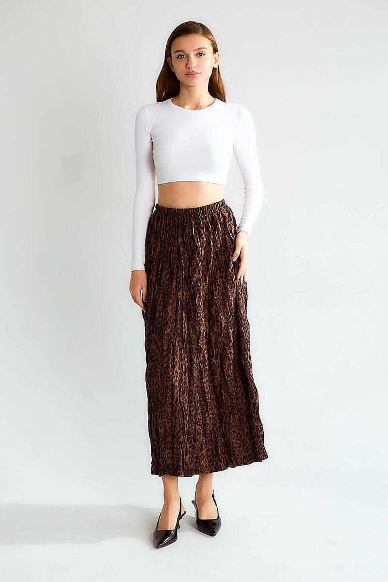 M39172 Ekose Desen Beli Lastaikli Uzun Etek