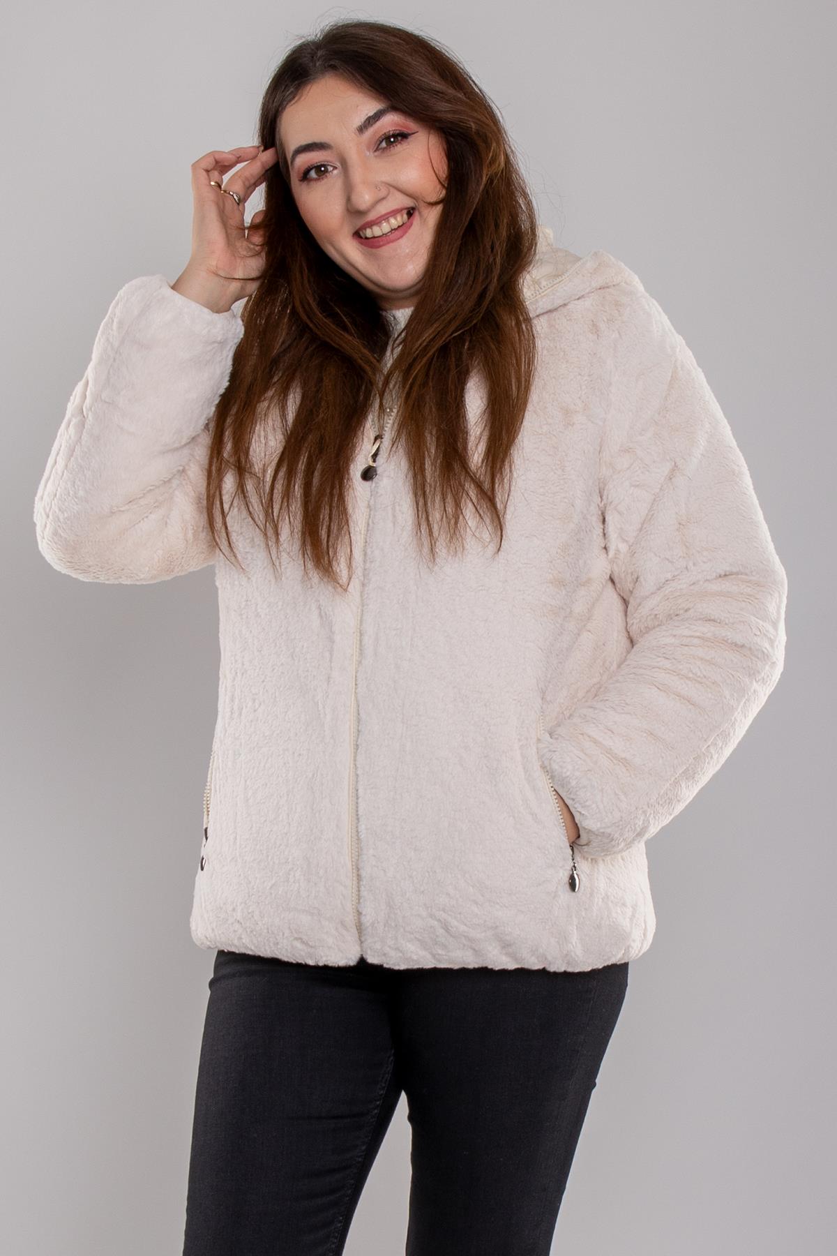 P3 6002 Çift Taraflı İçi Kürklü Kapüşonlu Mont