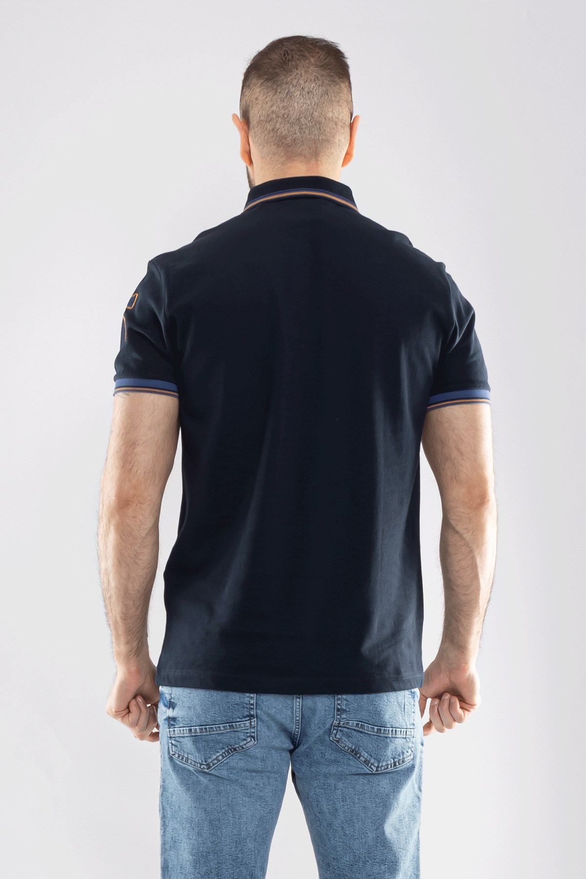 PL-2440 Penye Lacost Polo Yaka Gemi Baskılı Pamuk Tshirt