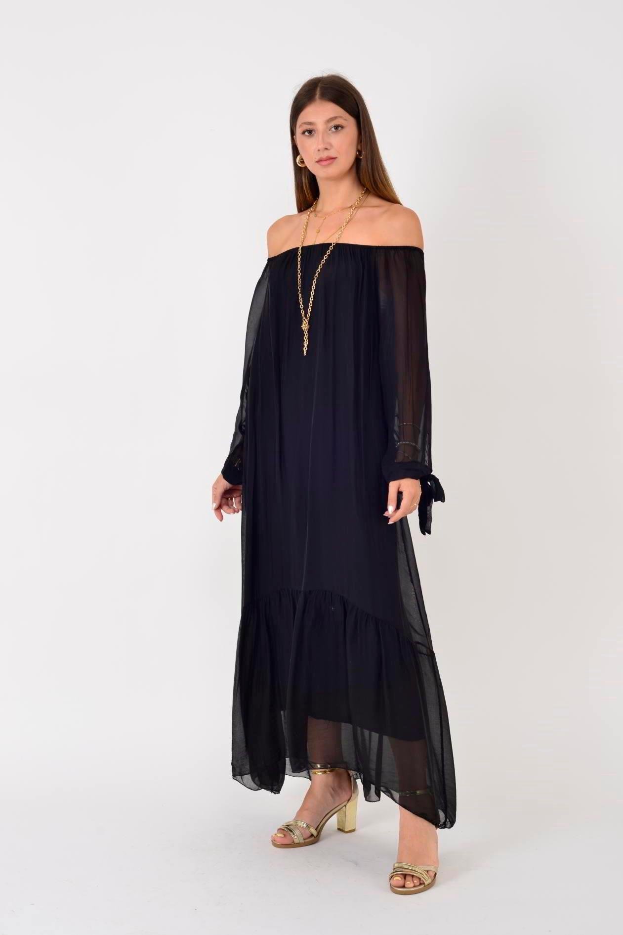 SN653 Düz Desen İpek Elbise