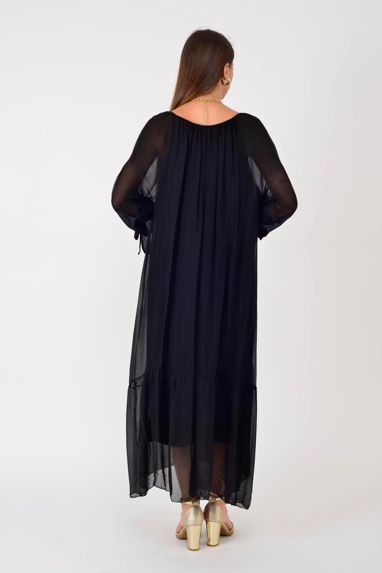 SN653 Düz Desen İpek Elbise