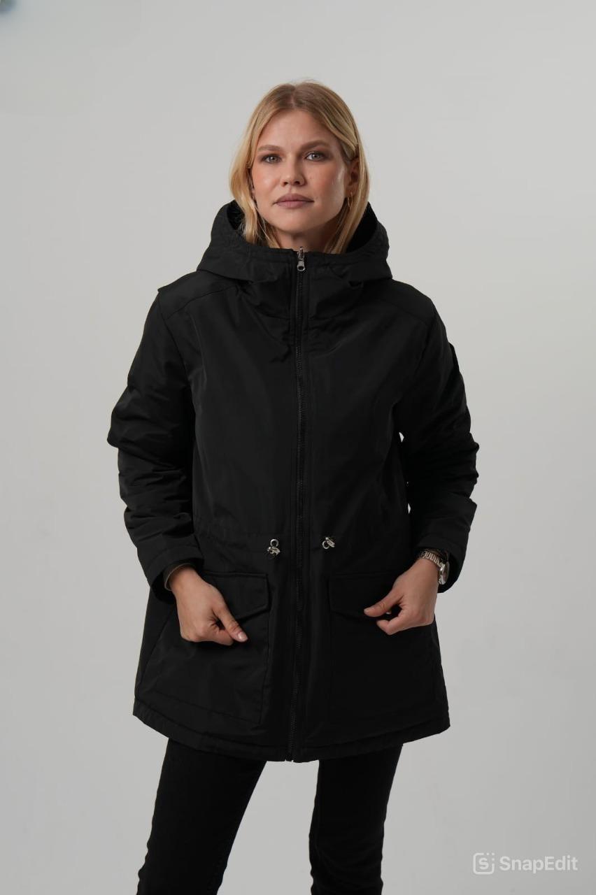 VİOLET Kapüşonlu Bele Bağcıklı İçi Peluş Kürklü Kadın Mont