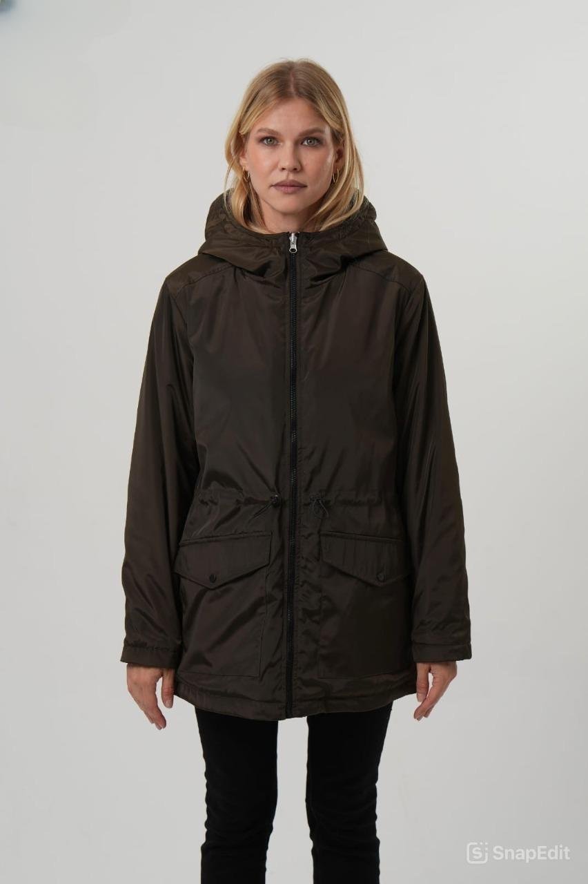 VİOLET Kapüşonlu Bele Bağcıklı İçi Peluş Kürklü Kadın Mont