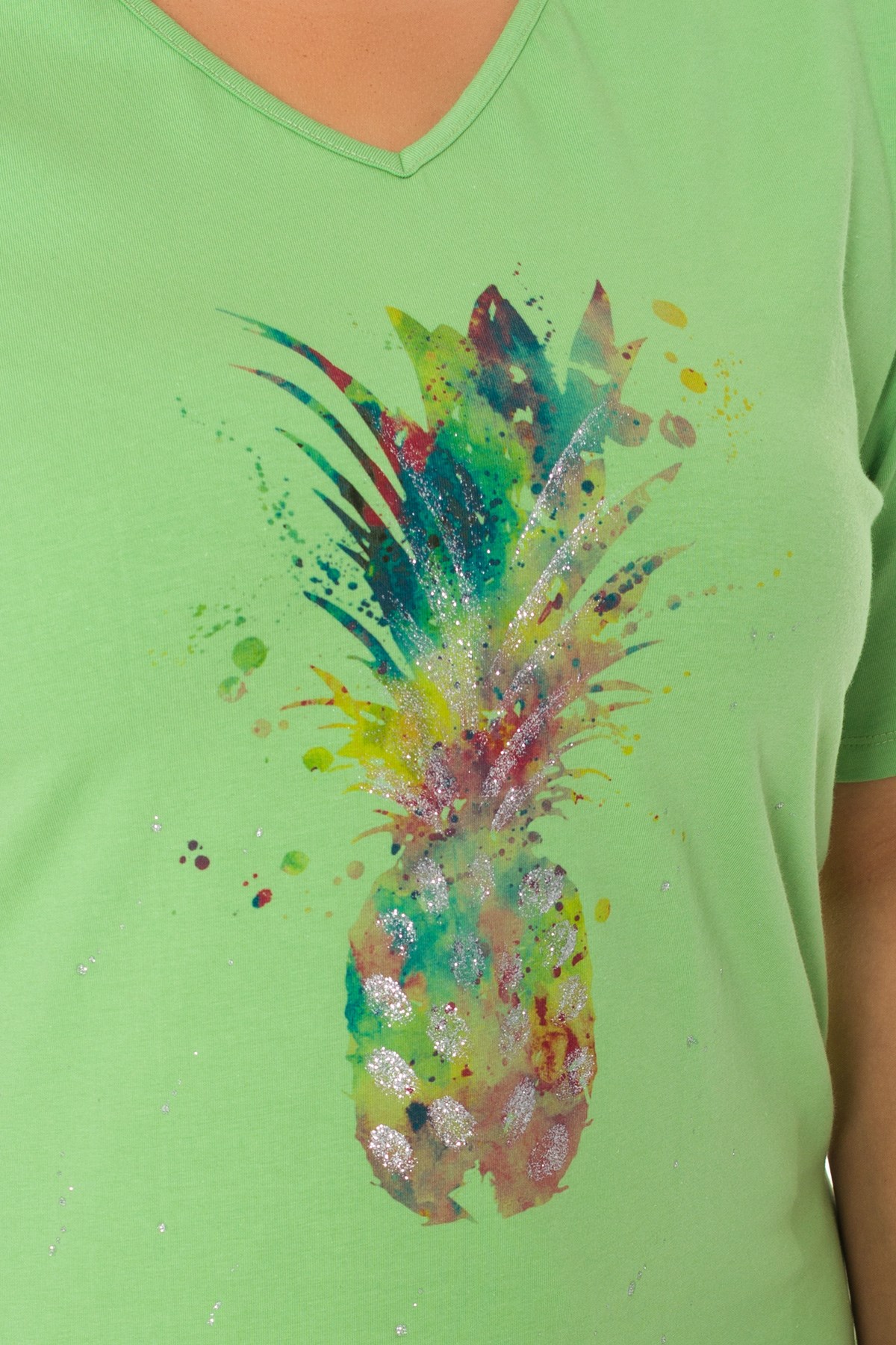VV1215 ANANAS DESENLİ PAMUK TSHİRT