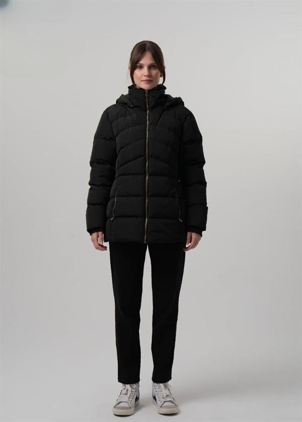 HANDE Kapüşonlu Fermıuarlı Kadın Mont