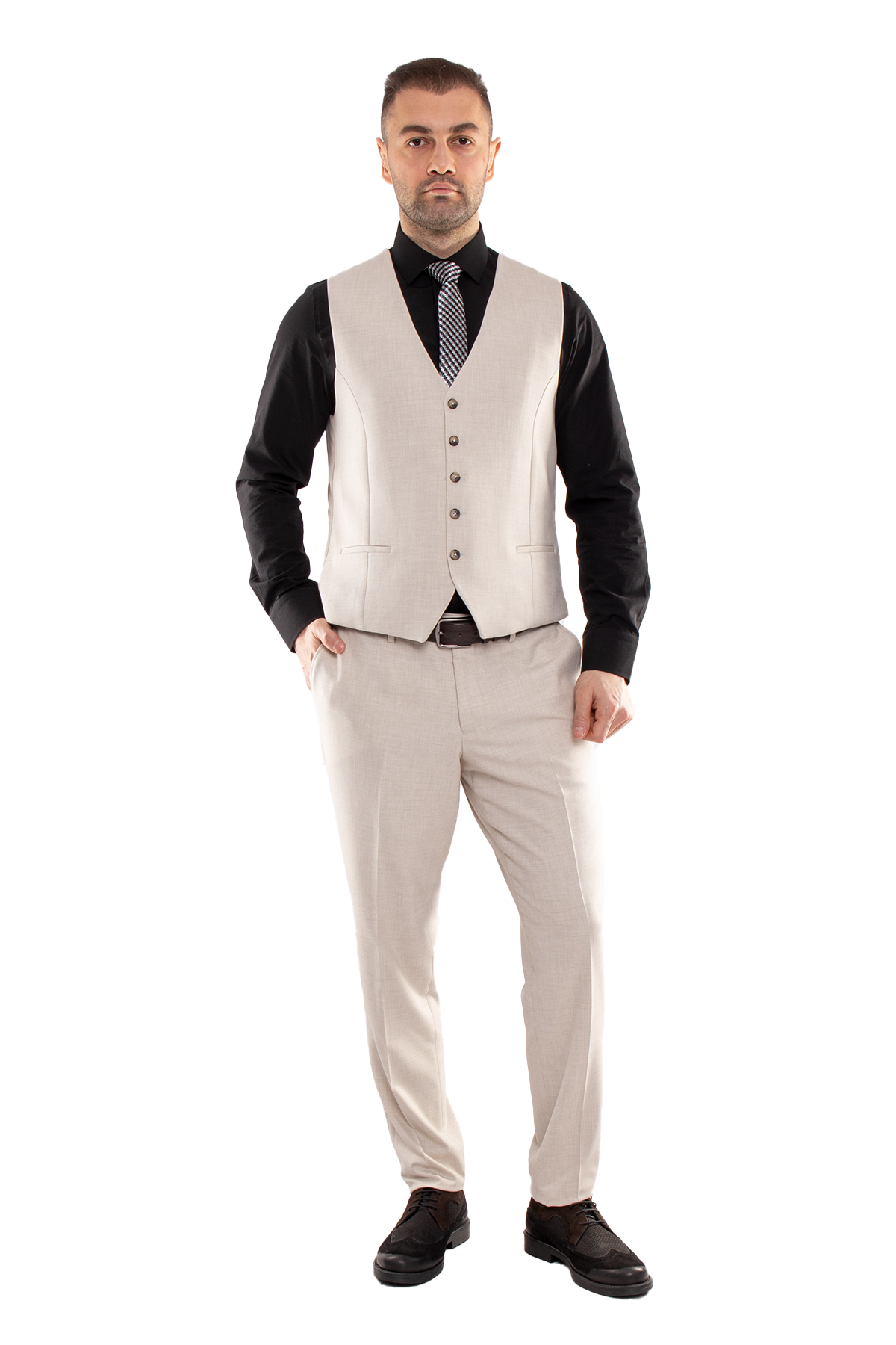 JK35SF02M103 Slimfit 6 Drop Yelekli Takım Elbise